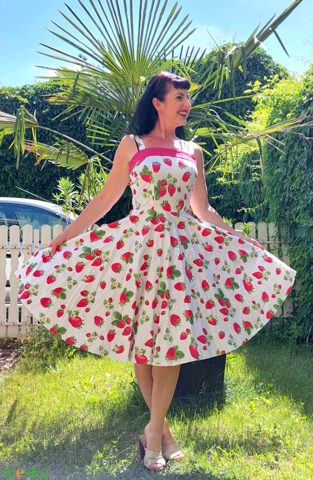 Folk Rockabilly ruha eper mintás LIMITÁLT - ruha & divat - női ruha - ruha - Meska.hu Folk Rockabilly ruha eper mintás LIMITÁLT - ruha & divat - női ruha - ruha - Meska.hu