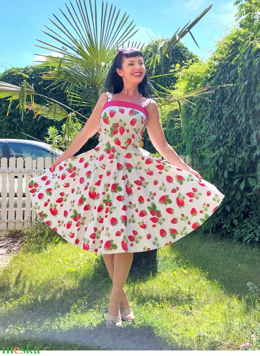 Folk Rockabilly ruha eper mintás LIMITÁLT - ruha & divat - női ruha - ruha - Meska.hu Folk Rockabilly ruha eper mintás LIMITÁLT - ruha & divat - női ruha - ruha - Meska.hu