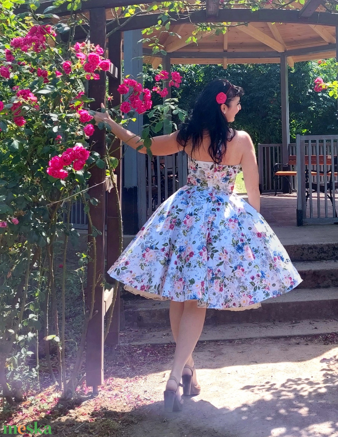 Rockabilly, pinup ruha rózsa mintás - ruha & divat - női ruha - ruha - Meska.hu Rockabilly, pinup ruha rózsa mintás - ruha & divat - női ruha - ruha - Meska.hu