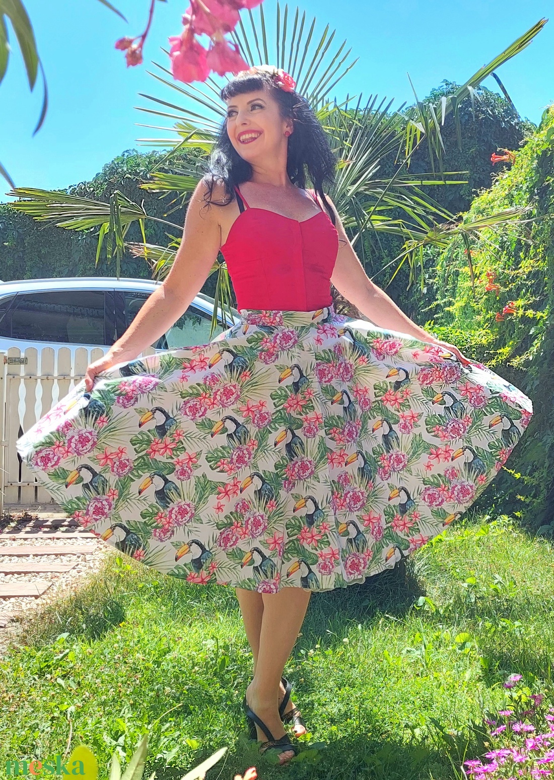Rockabilly szoknya tukanos Pálmás - ruha & divat - női ruha - szoknya - Meska.hu Rockabilly szoknya tukanos Pálmás - ruha & divat - női ruha - szoknya - Meska.hu