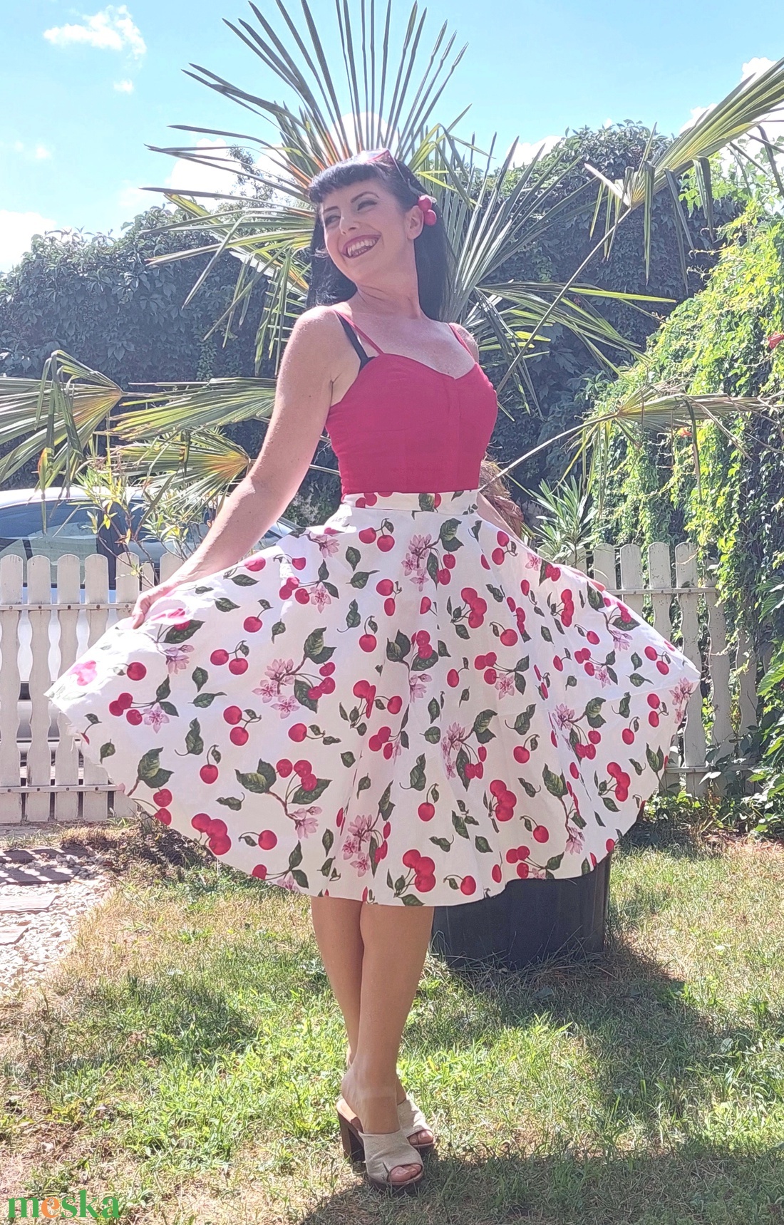 Rockabilly szoknya cseresznyés - ruha & divat - női ruha - szoknya - Meska.hu Rockabilly szoknya cseresznyés - ruha & divat - női ruha - szoknya - Meska.hu