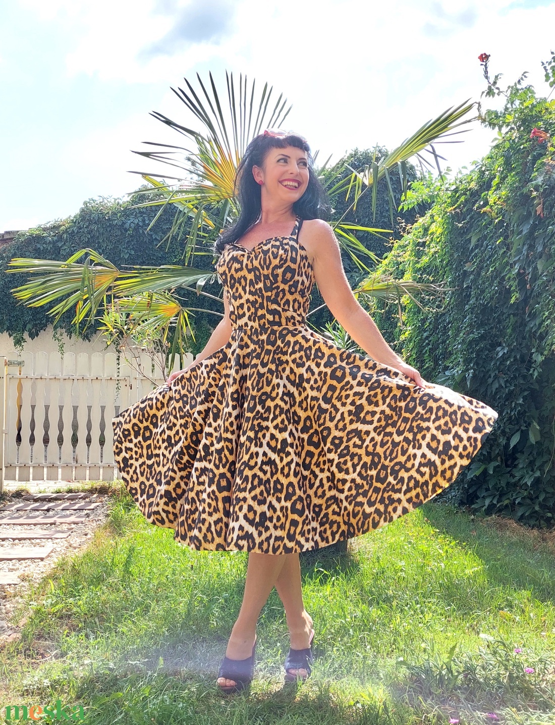 Pinup Rockabilly ruha leopard mintás  - ruha & divat - női ruha - ruha - Meska.hu