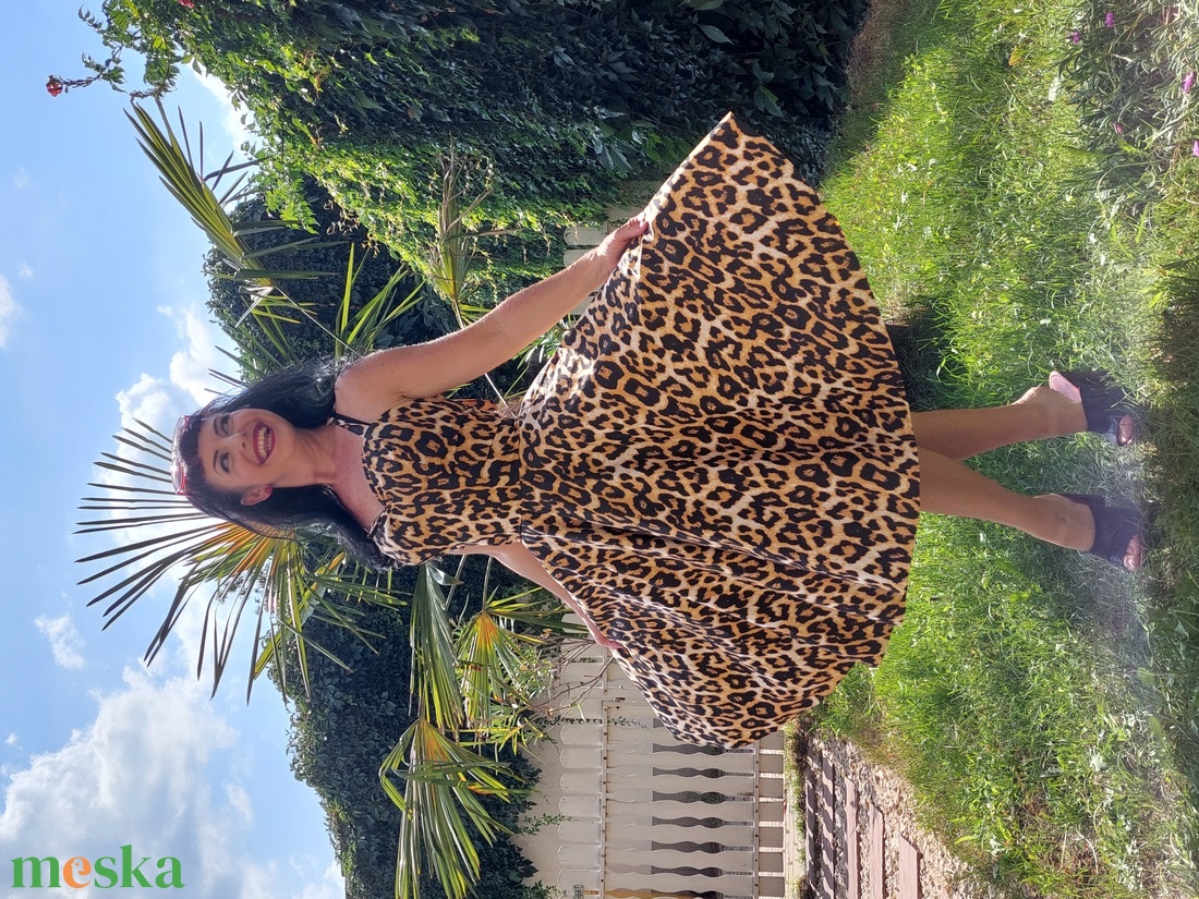 Pinup Rockabilly ruha leopard mintás  - ruha & divat - női ruha - ruha - Meska.hu