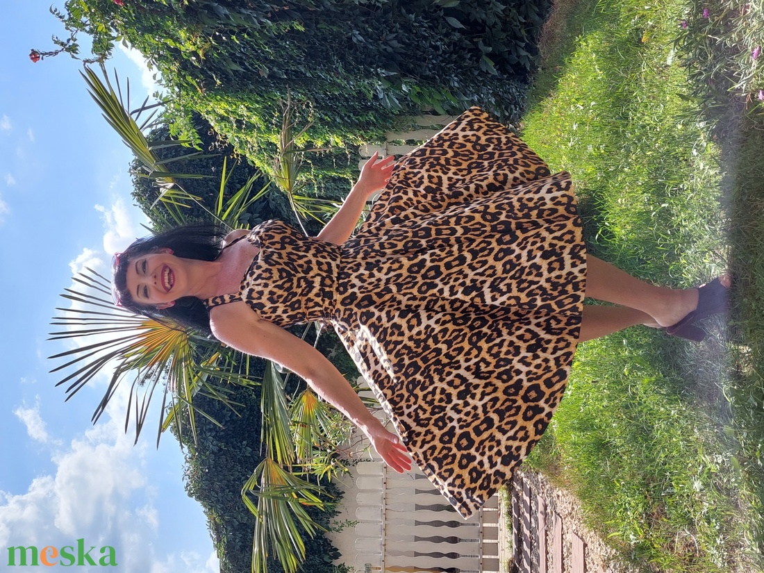 Pinup Rockabilly ruha leopard mintás  - ruha & divat - női ruha - ruha - Meska.hu