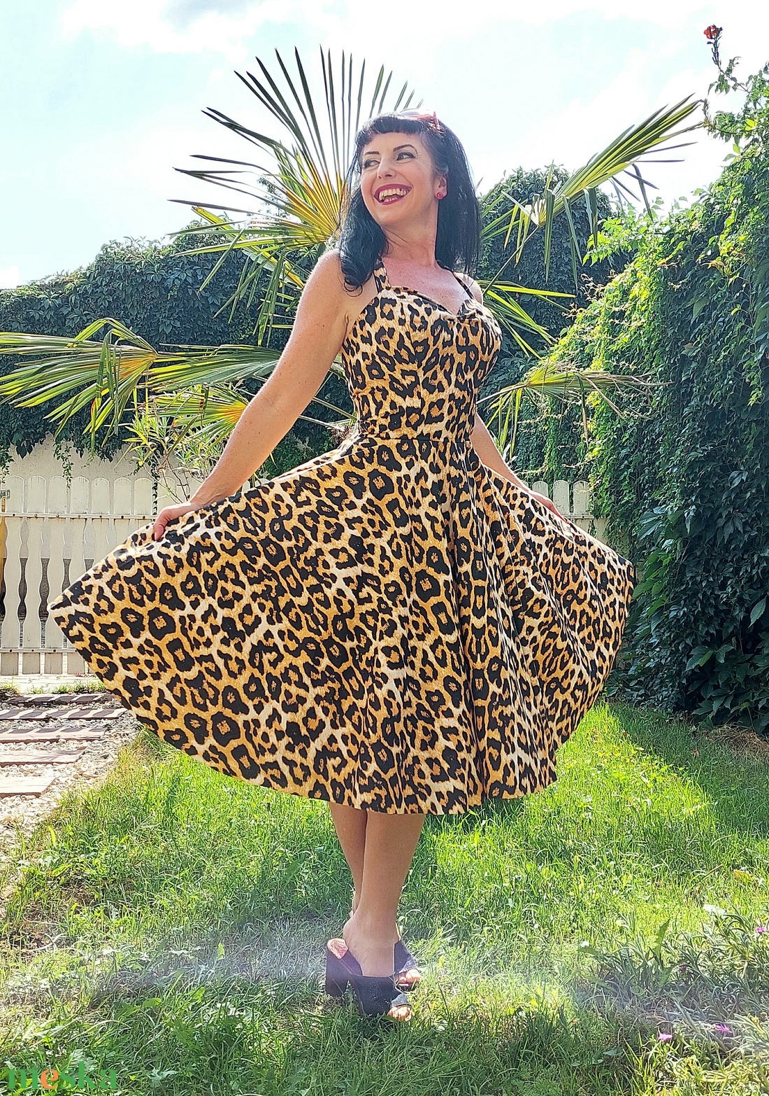 Pinup Rockabilly ruha leopard mintás  - ruha & divat - női ruha - ruha - Meska.hu