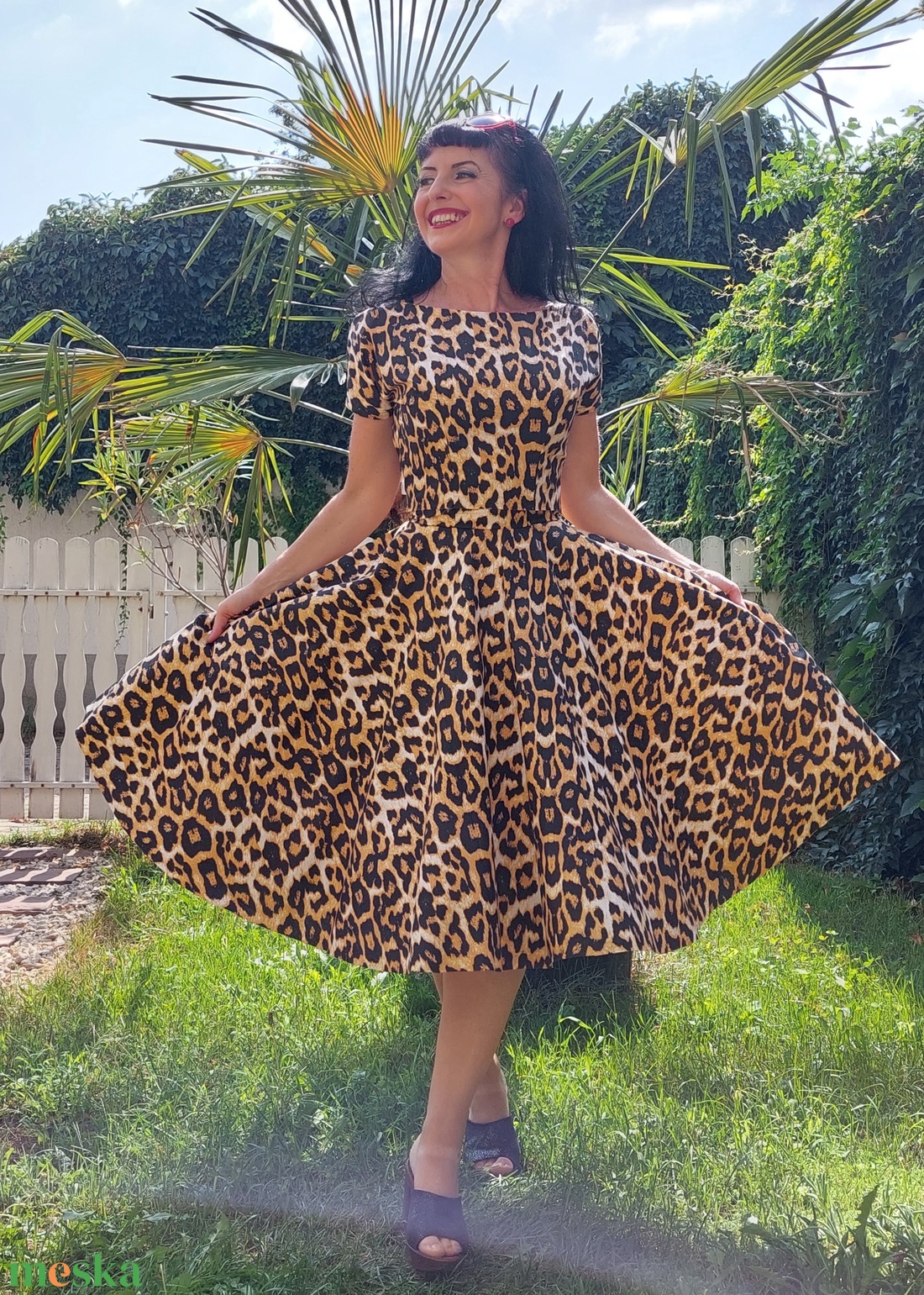 Pinup Rockabilly ruha leopard mintás  - ruha & divat - női ruha - ruha - Meska.hu