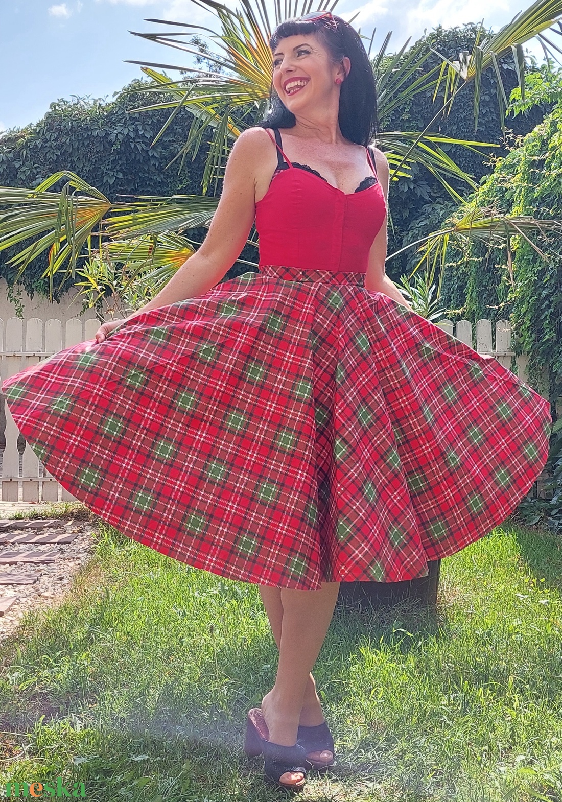 Pinup Rockabilly szoknya skót kockás mintás - ruha & divat - női ruha - szoknya - Meska.hu Pinup Rockabilly szoknya skót kockás mintás - ruha & divat - női ruha - szoknya - Meska.hu