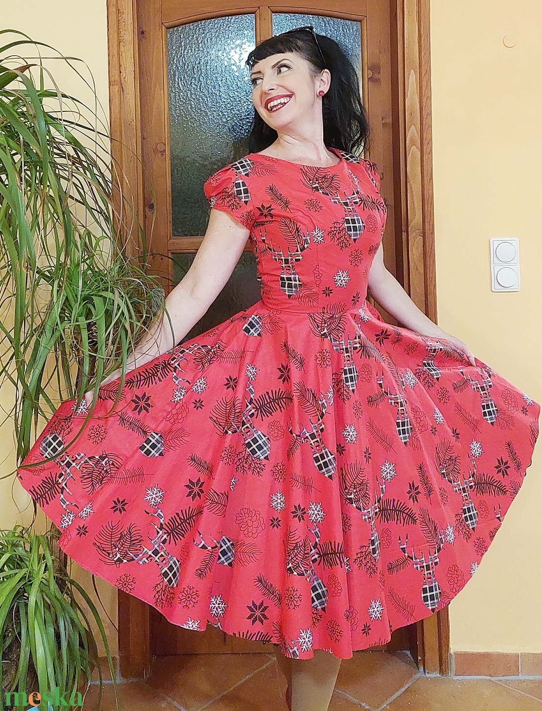 Pinup Rockabilly ruha karácsonyi tartan skót kockás  - ruha & divat - női ruha - ruha - Meska.hu
