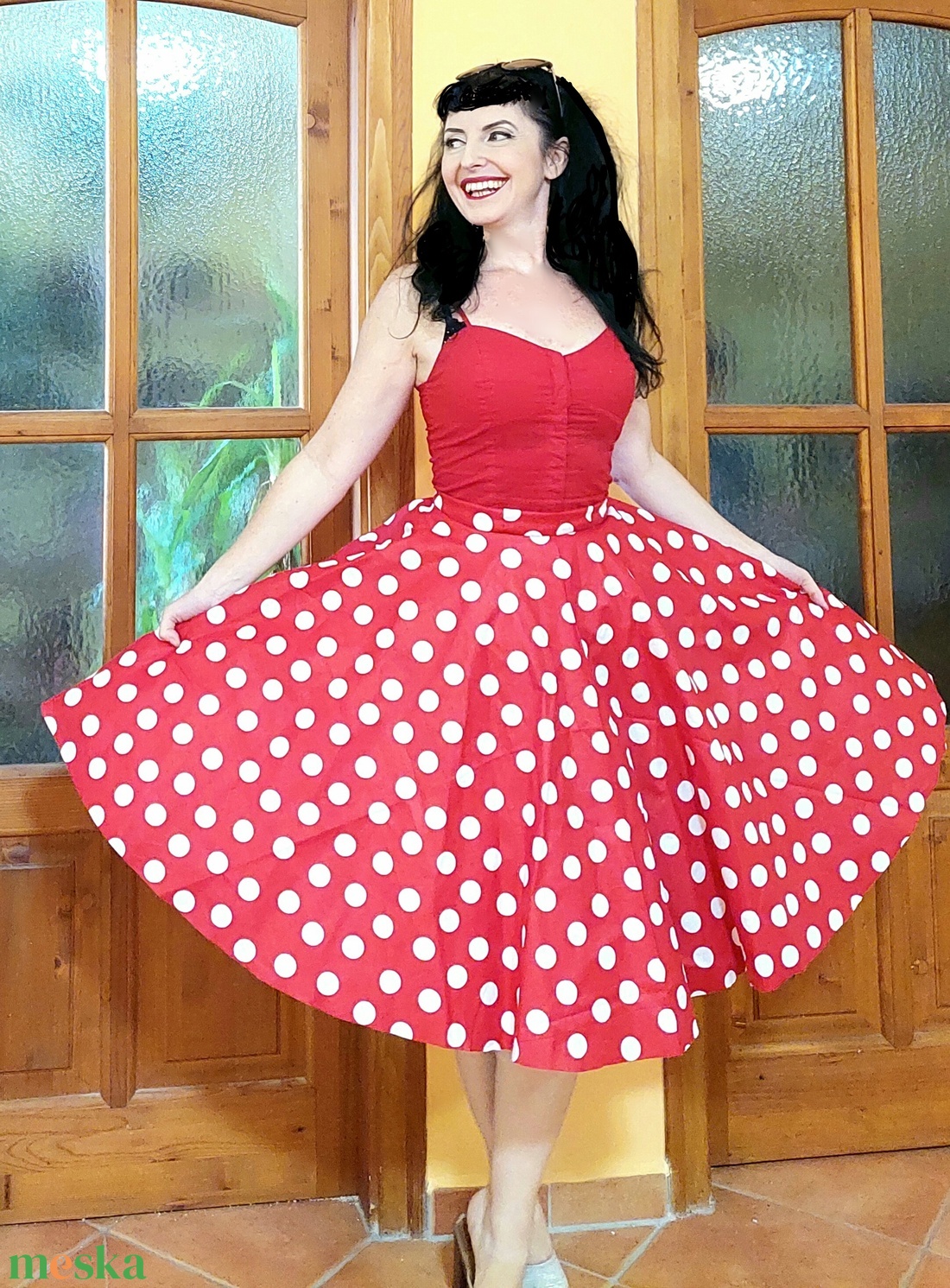 Pinup Rockabilly szoknya piros pöttyös - ruha & divat - női ruha - szoknya - Meska.hu Pinup Rockabilly szoknya piros pöttyös - ruha & divat - női ruha - szoknya - Meska.hu