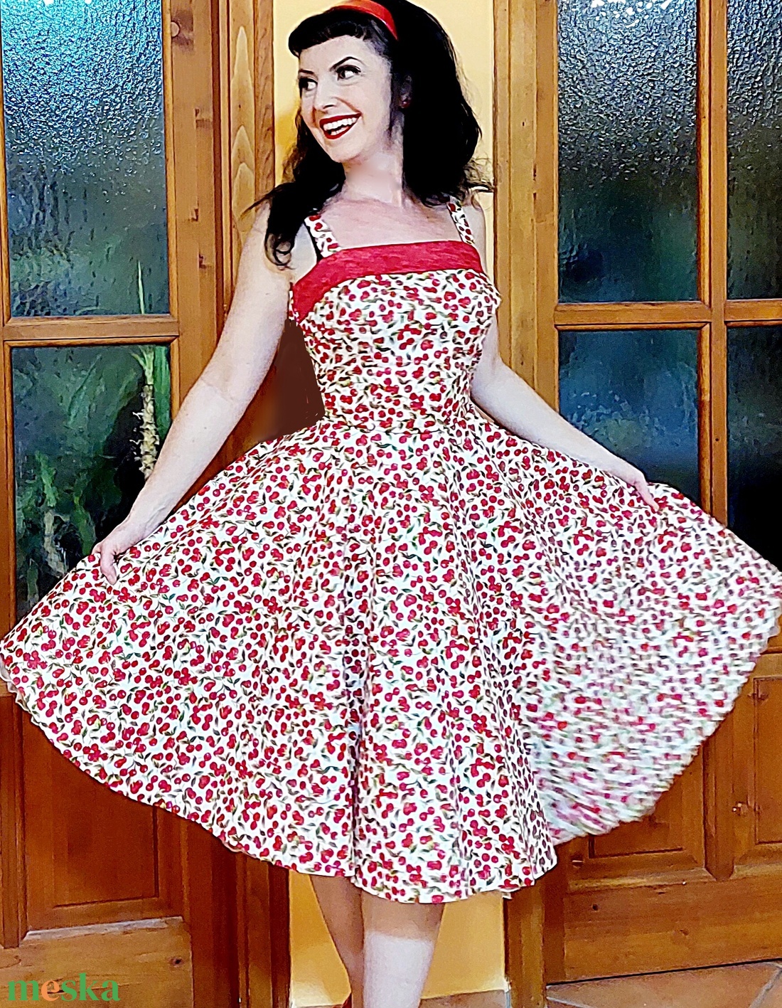 Pinup Rockabilly ruha cseresznyés - ruha & divat - női ruha - ruha - Meska.hu Pinup Rockabilly ruha cseresznyés - ruha & divat - női ruha - ruha - Meska.hu