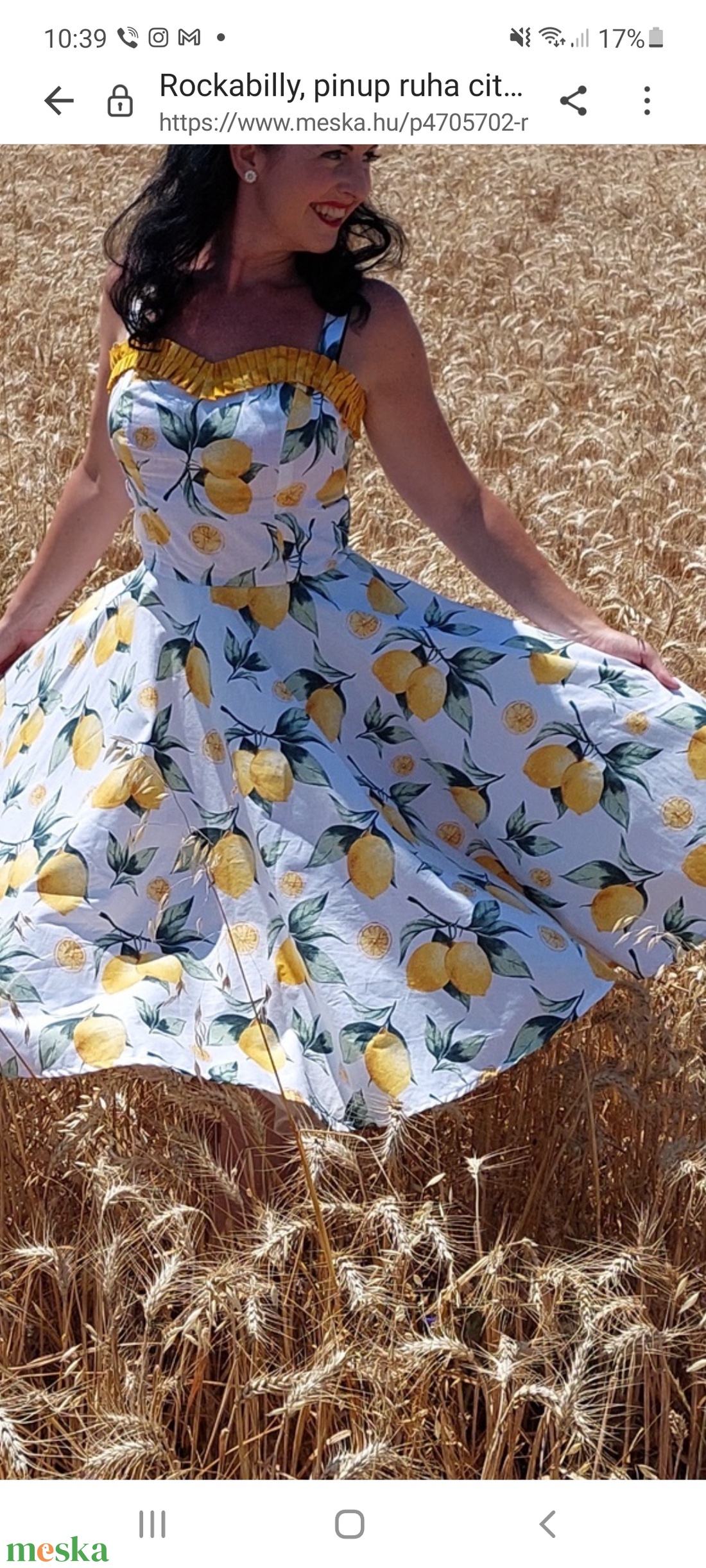 Folk Rockabilly szoknya Citromos  - ruha & divat - női ruha - szoknya - Meska.hu