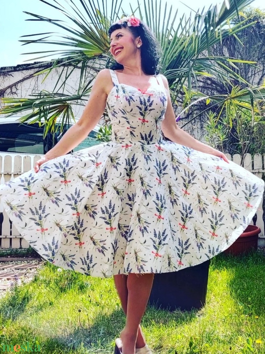 Rockabilly, pinup ruha levendula mintás - ruha & divat - női ruha - ruha - Meska.hu Rockabilly, pinup ruha levendula mintás - ruha & divat - női ruha - ruha - Meska.hu