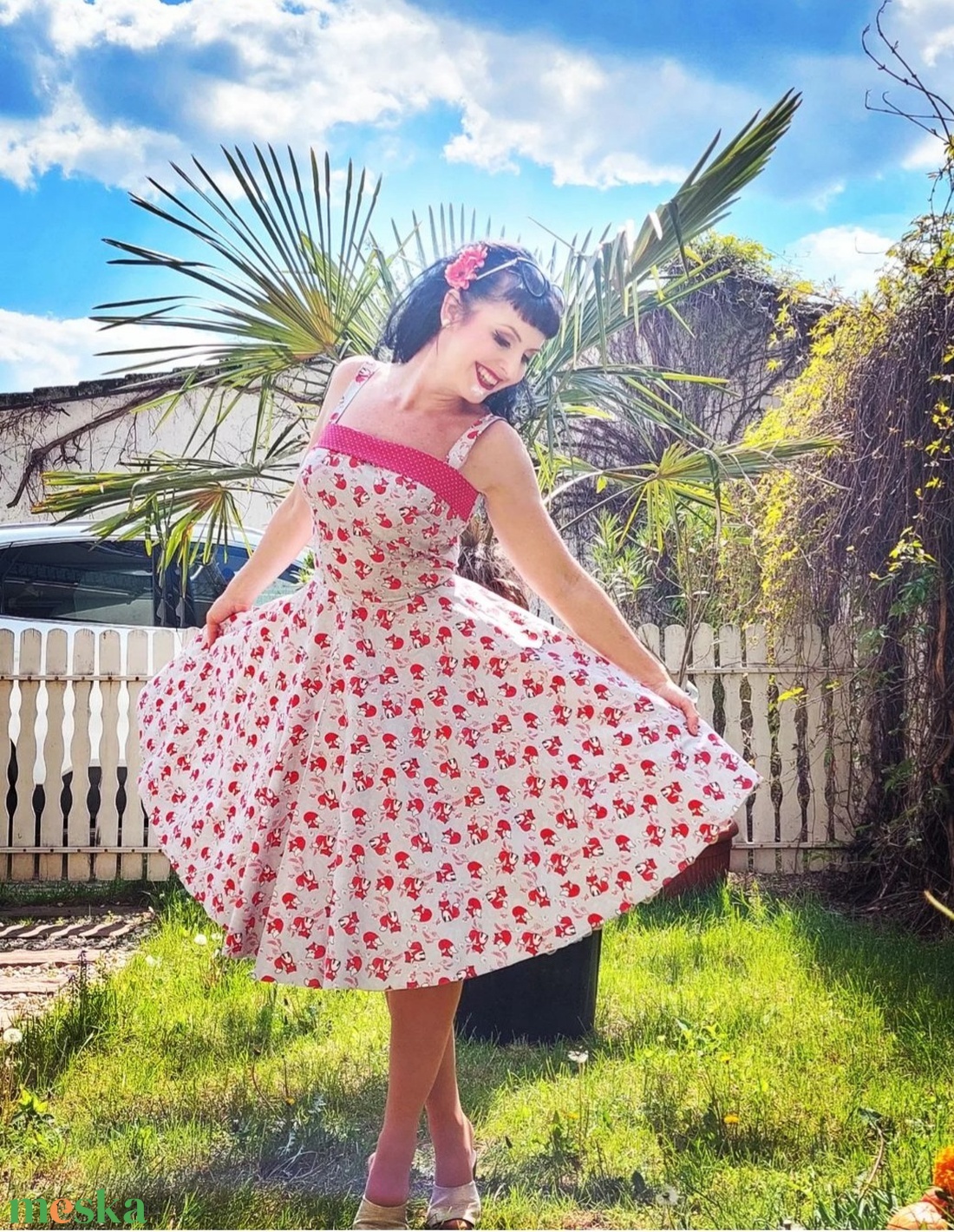 Rockabilly, pinup ruha róka mintás - ruha & divat - női ruha - ruha - Meska.hu Rockabilly, pinup ruha róka mintás - ruha & divat - női ruha - ruha - Meska.hu