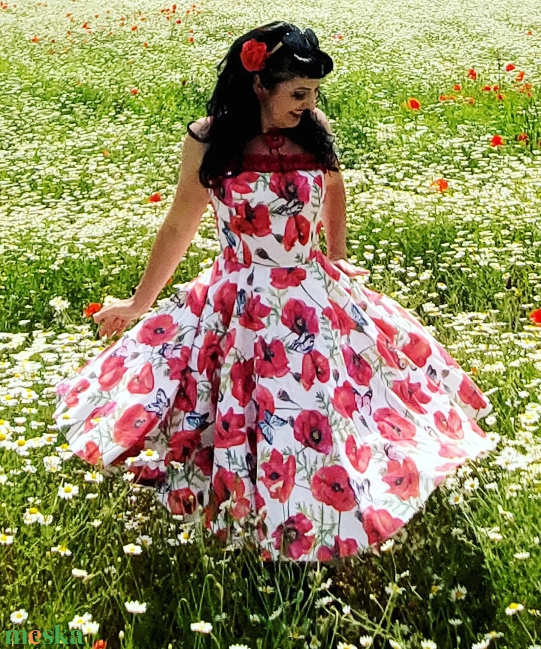 Pinup Rockabilly ruha, pipacs mintás - ruha & divat - női ruha - ruha - Meska.hu Pinup Rockabilly ruha, pipacs mintás - ruha & divat - női ruha - ruha - Meska.hu