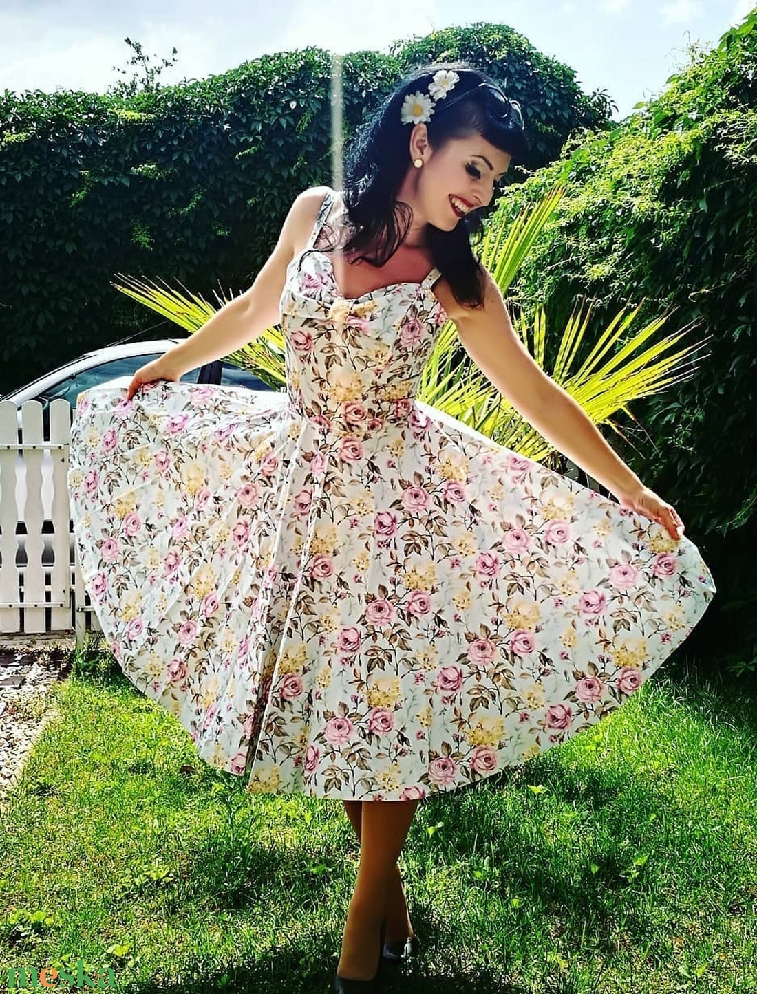 Rockabilly, pinup ruha LIMITÁLT rózsa mintás  - ruha & divat - női ruha - ruha - Meska.hu Rockabilly, pinup ruha LIMITÁLT rózsa mintás  - ruha & divat - női ruha - ruha - Meska.hu