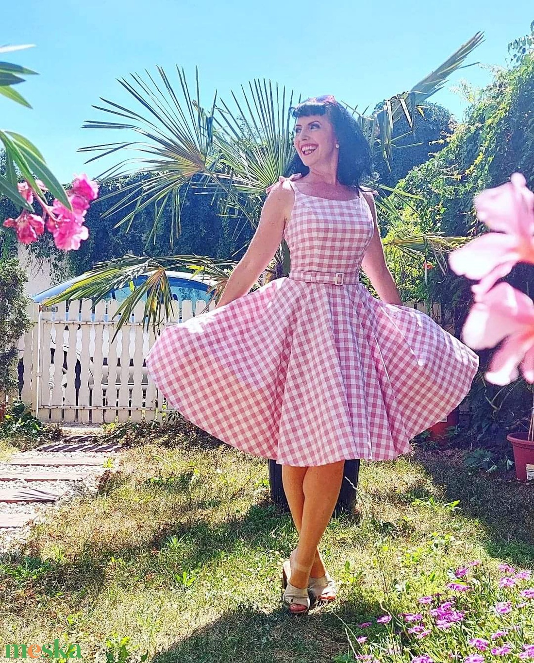 Pinup Rockabilly ruha rózsaszín fehér kockás - ruha & divat - női ruha - ruha - Meska.hu Pinup Rockabilly ruha rózsaszín fehér kockás - ruha & divat - női ruha - ruha - Meska.hu