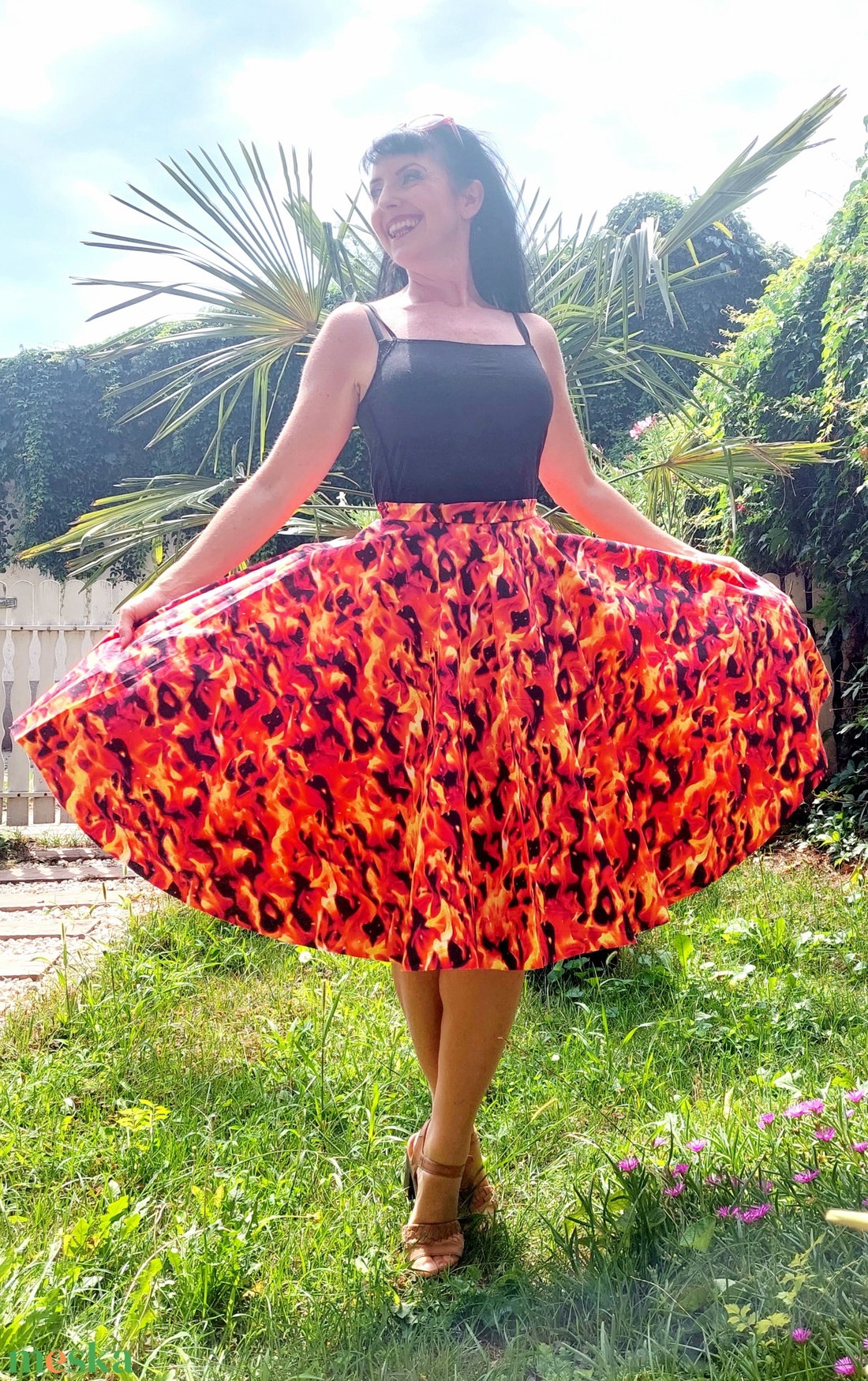 Pinup Rockabilly szoknya piros tüzes láng nyelves - ruha & divat - női ruha - szoknya - Meska.hu Pinup Rockabilly szoknya piros tüzes láng nyelves - ruha & divat - női ruha - szoknya - Meska.hu