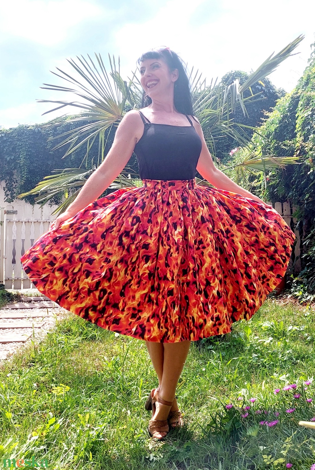 Pinup Rockabilly szoknya piros tüzes láng nyelves - ruha & divat - női ruha - szoknya - Meska.hu Pinup Rockabilly szoknya piros tüzes láng nyelves - ruha & divat - női ruha - szoknya - Meska.hu