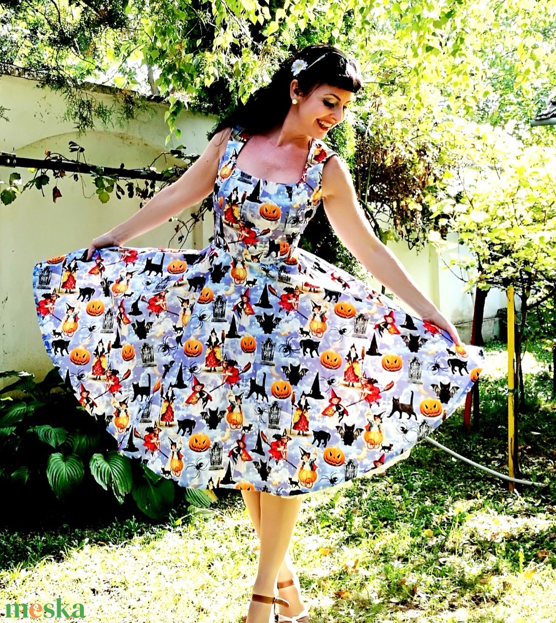 Pinup Rockabilly ruha LIMITALT retro tökök Halloween  - otthon & életmód - dekoráció - halloween - halloweeni jelmez és kiegészítők - Meska.hu