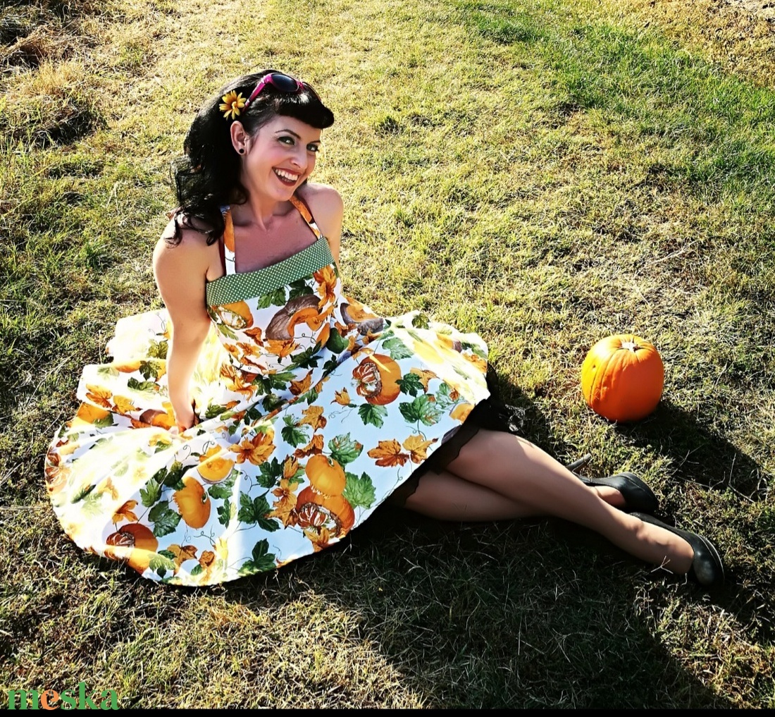 Pinup Rockabilly ruha LIMITALT retro tökök Halloween  - otthon & életmód - dekoráció - halloween - halloweeni jelmez és kiegészítők - Meska.hu