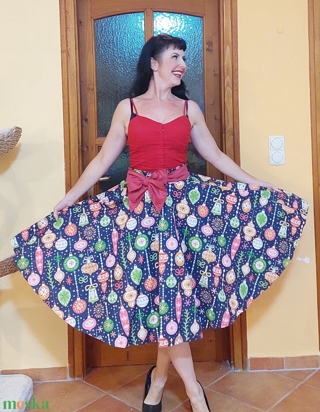 Pinup Rockabilly szoknya karácsonyi mintás - ruha & divat - babaruha & gyerekruha - szoknya - Meska.hu Pinup Rockabilly szoknya karácsonyi mintás - ruha & divat - babaruha & gyerekruha - szoknya - Meska.hu
