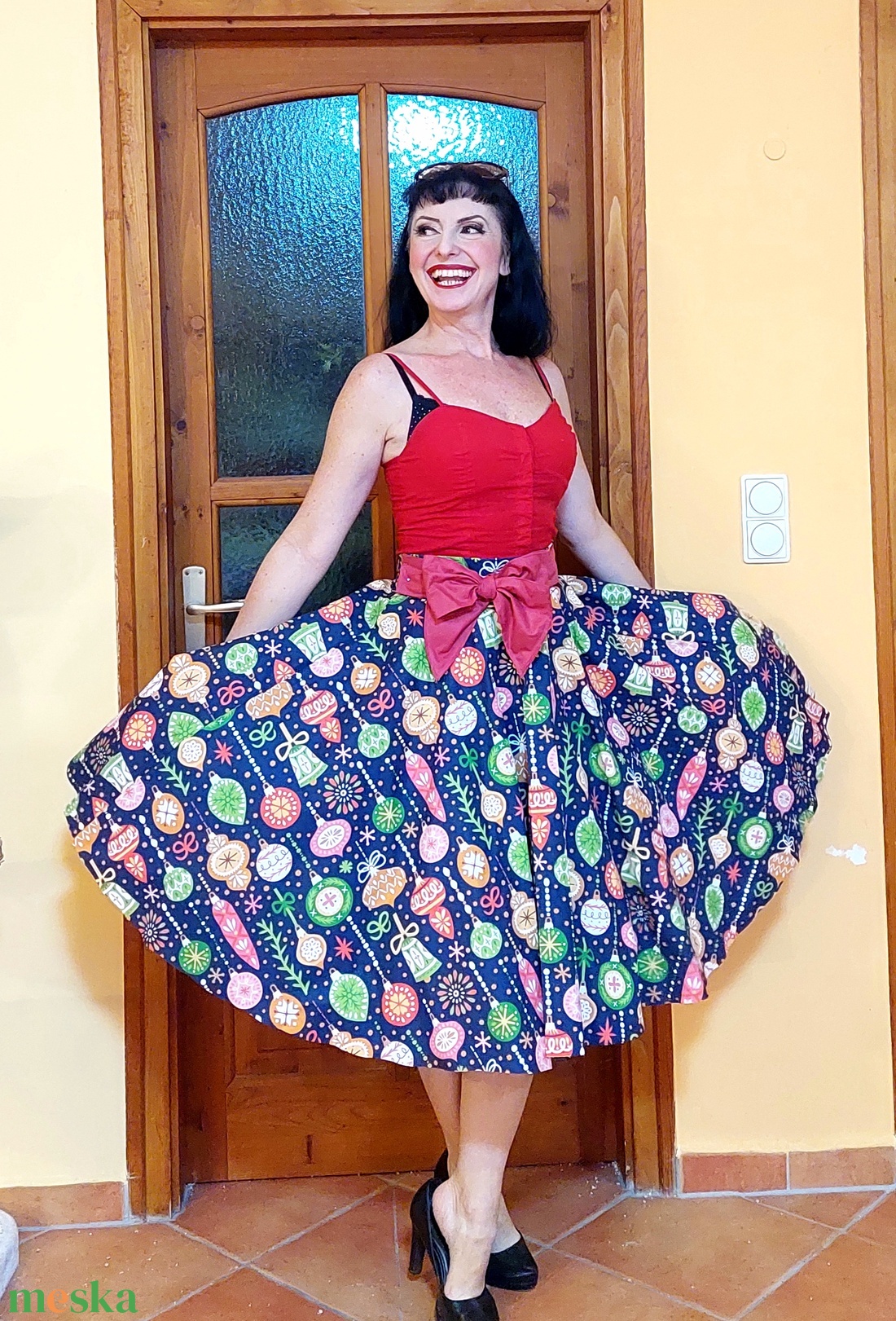 Pinup Rockabilly szoknya karácsonyi mintás - ruha & divat - babaruha & gyerekruha - szoknya - Meska.hu Pinup Rockabilly szoknya karácsonyi mintás - ruha & divat - babaruha & gyerekruha - szoknya - Meska.hu