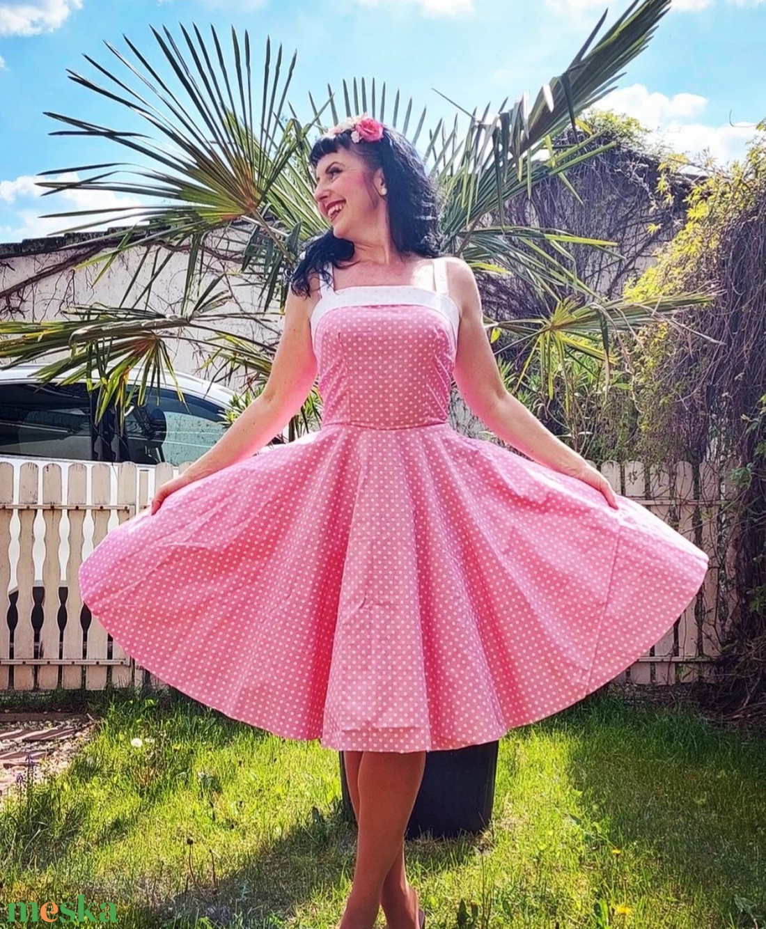 Pinup Rockabilly ruha pink rózsaszín pöttyös - ruha & divat - női ruha - ruha - Meska.hu Pinup Rockabilly ruha pink rózsaszín pöttyös - ruha & divat - női ruha - ruha - Meska.hu
