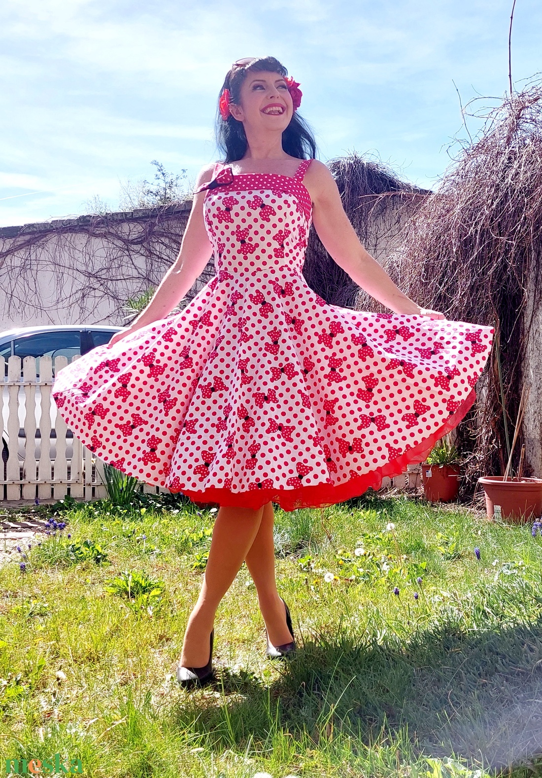 Pinup Rockabilly ruha piros pöttyös masnis - ruha & divat - női ruha - ruha - Meska.hu Pinup Rockabilly ruha piros pöttyös masnis - ruha & divat - női ruha - ruha - Meska.hu