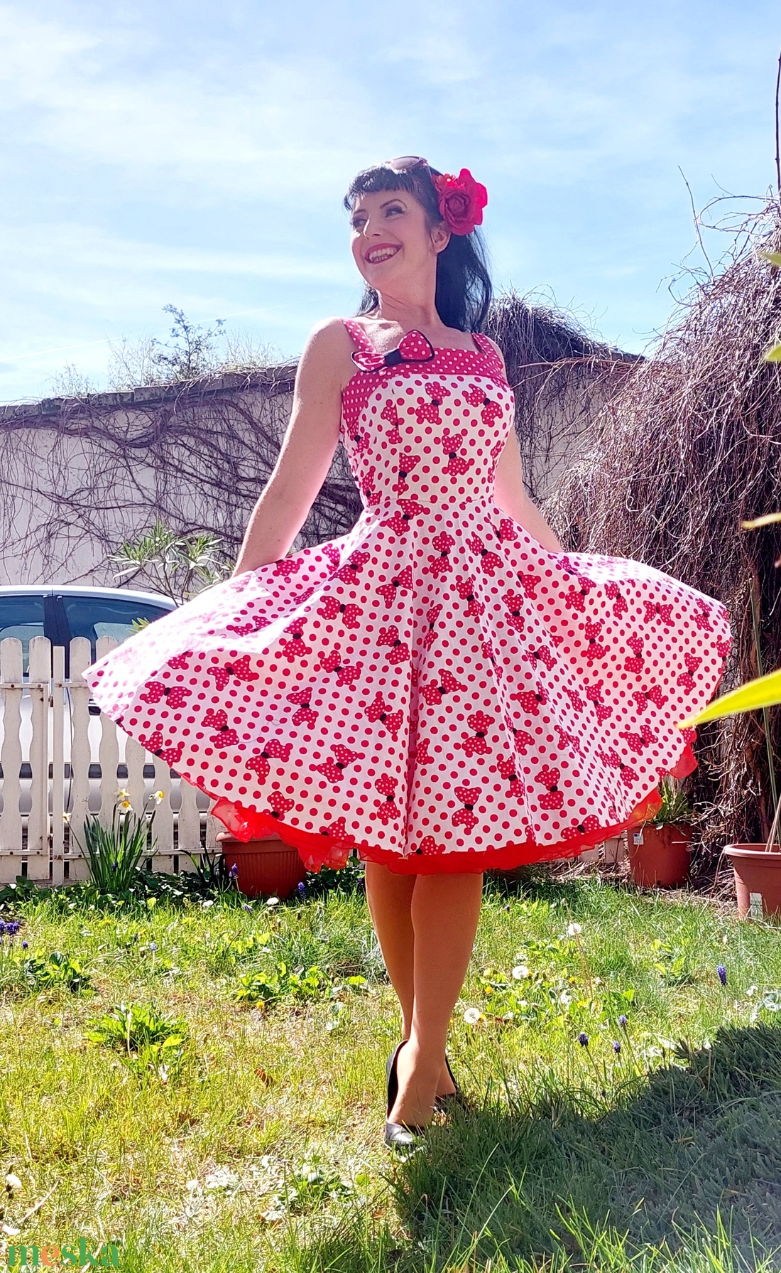 Pinup Rockabilly ruha piros pöttyös masnis - ruha & divat - női ruha - ruha - Meska.hu Pinup Rockabilly ruha piros pöttyös masnis - ruha & divat - női ruha - ruha - Meska.hu