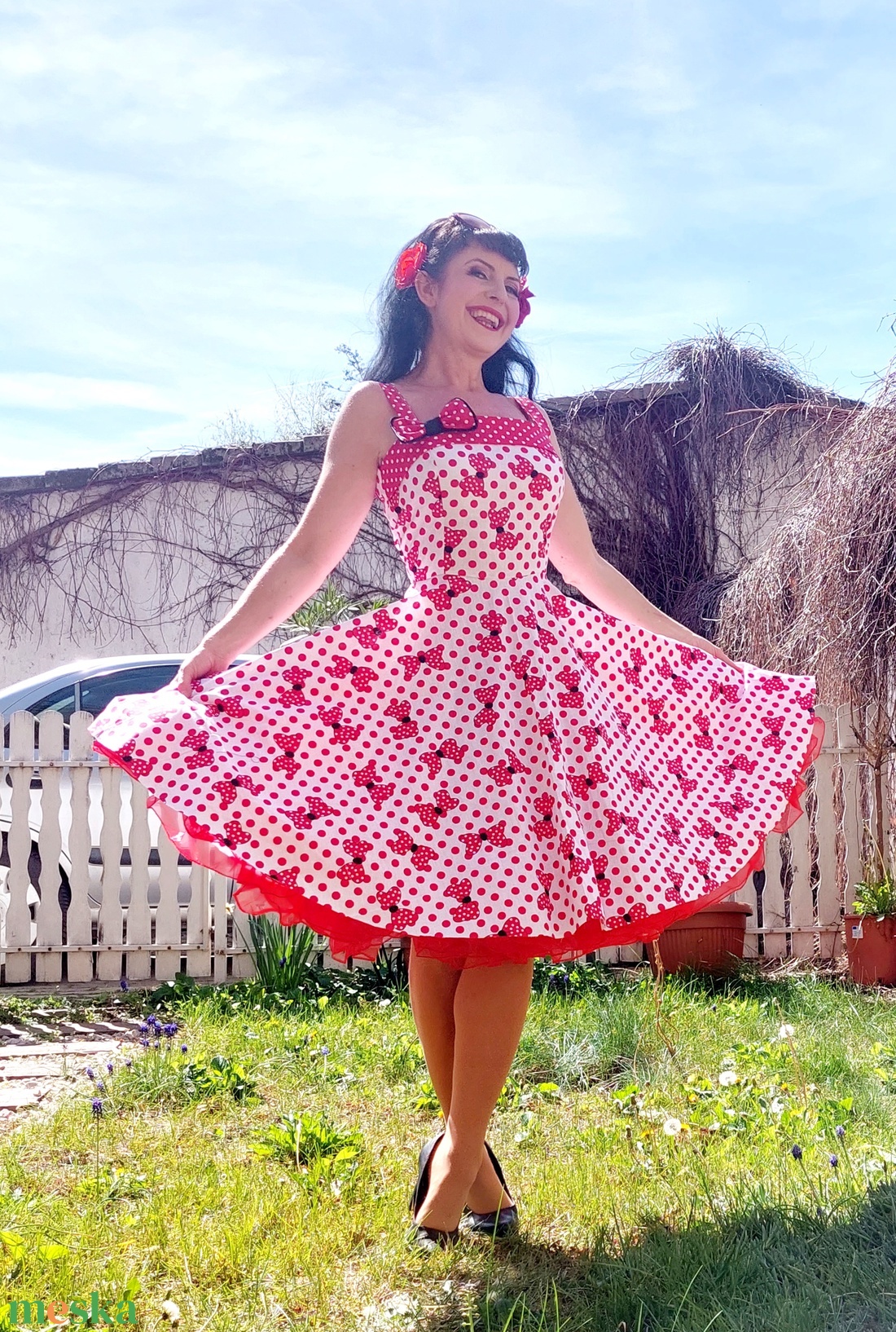 Pinup Rockabilly ruha piros pöttyös masnis - ruha & divat - női ruha - ruha - Meska.hu Pinup Rockabilly ruha piros pöttyös masnis - ruha & divat - női ruha - ruha - Meska.hu