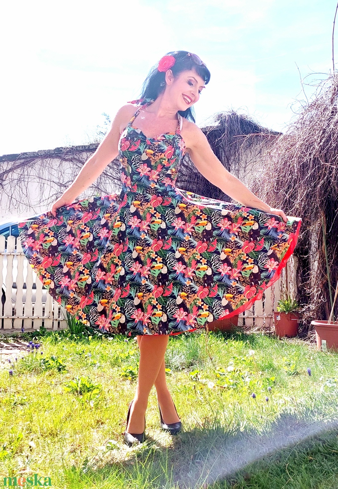 Pinup Rockabilly ruha, tukanos exotikus - ruha & divat - női ruha - ruha - Meska.hu Pinup Rockabilly ruha, tukanos exotikus - ruha & divat - női ruha - ruha - Meska.hu