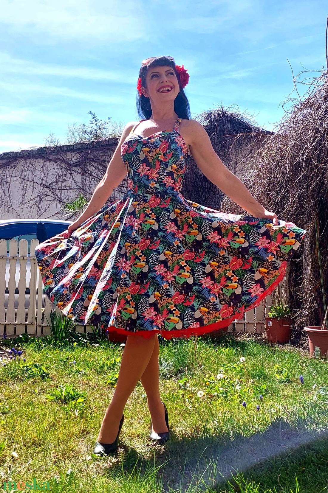 Pinup Rockabilly ruha, tukanos exotikus - ruha & divat - női ruha - ruha - Meska.hu Pinup Rockabilly ruha, tukanos exotikus - ruha & divat - női ruha - ruha - Meska.hu