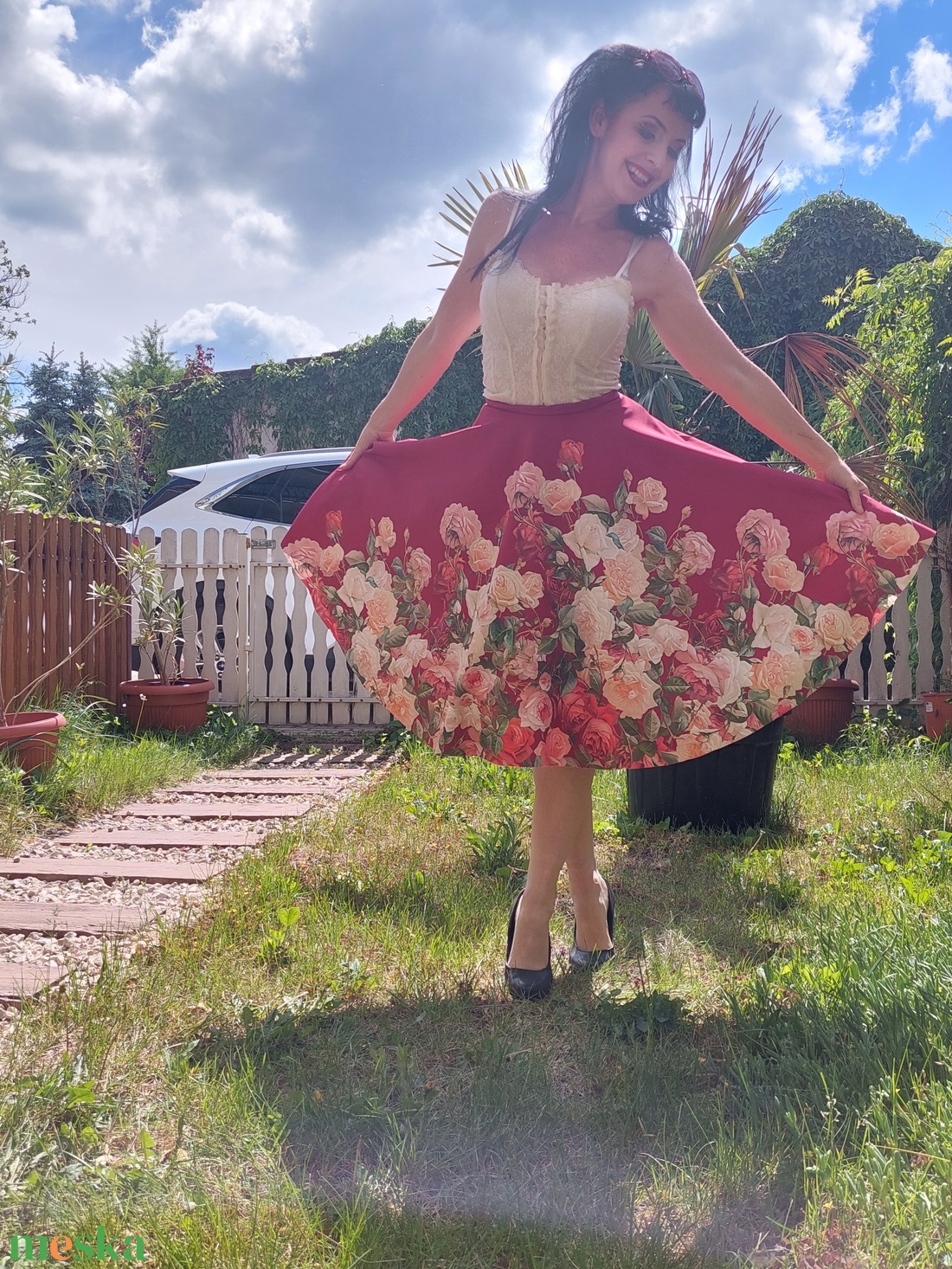 Pinup Rockabilly szoknya pipacs mintás - ruha & divat - női ruha - szoknya - Meska.hu Pinup Rockabilly szoknya pipacs mintás - ruha & divat - női ruha - szoknya - Meska.hu