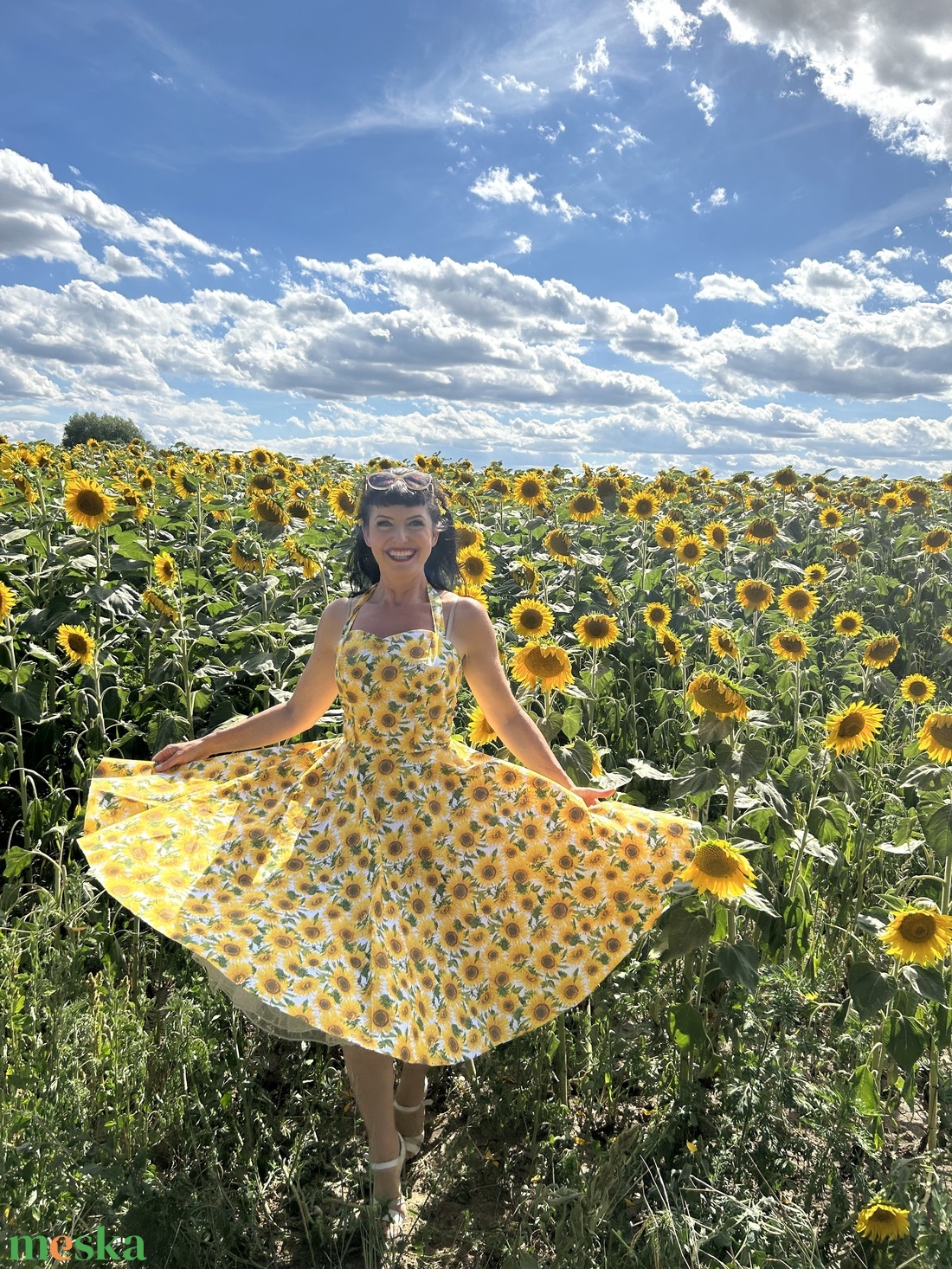 Pinup Rockabilly ruha, napraforgó mintás - ruha & divat - női ruha - ruha - Meska.hu Pinup Rockabilly ruha, napraforgó mintás - ruha & divat - női ruha - ruha - Meska.hu