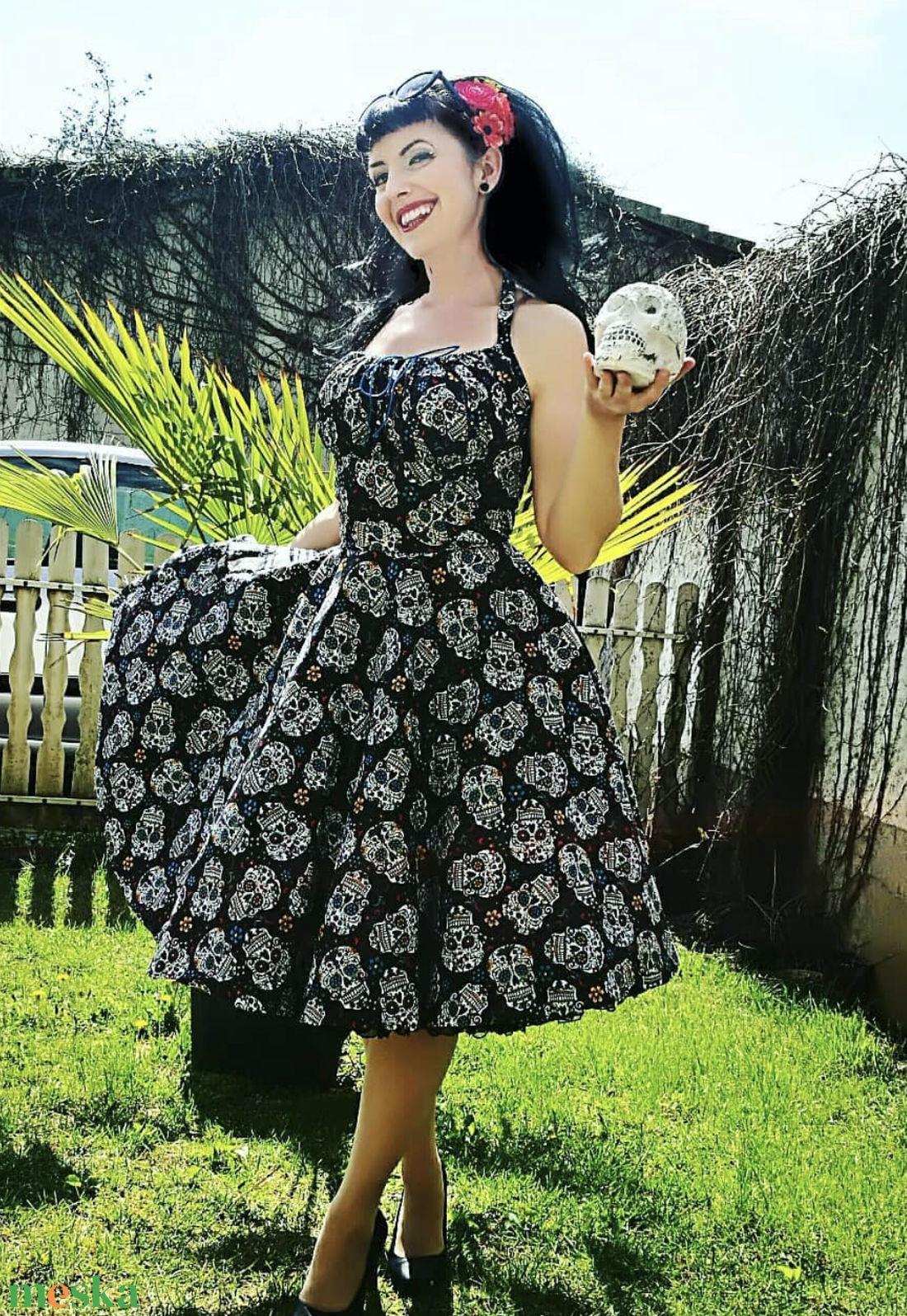Pinup Rockabilly ruha, LIMITÁLT Halloween mexikoi koponya - ruha & divat - női ruha - ruha - Meska.hu Pinup Rockabilly ruha, LIMITÁLT Halloween mexikoi koponya - ruha & divat - női ruha - ruha - Meska.hu