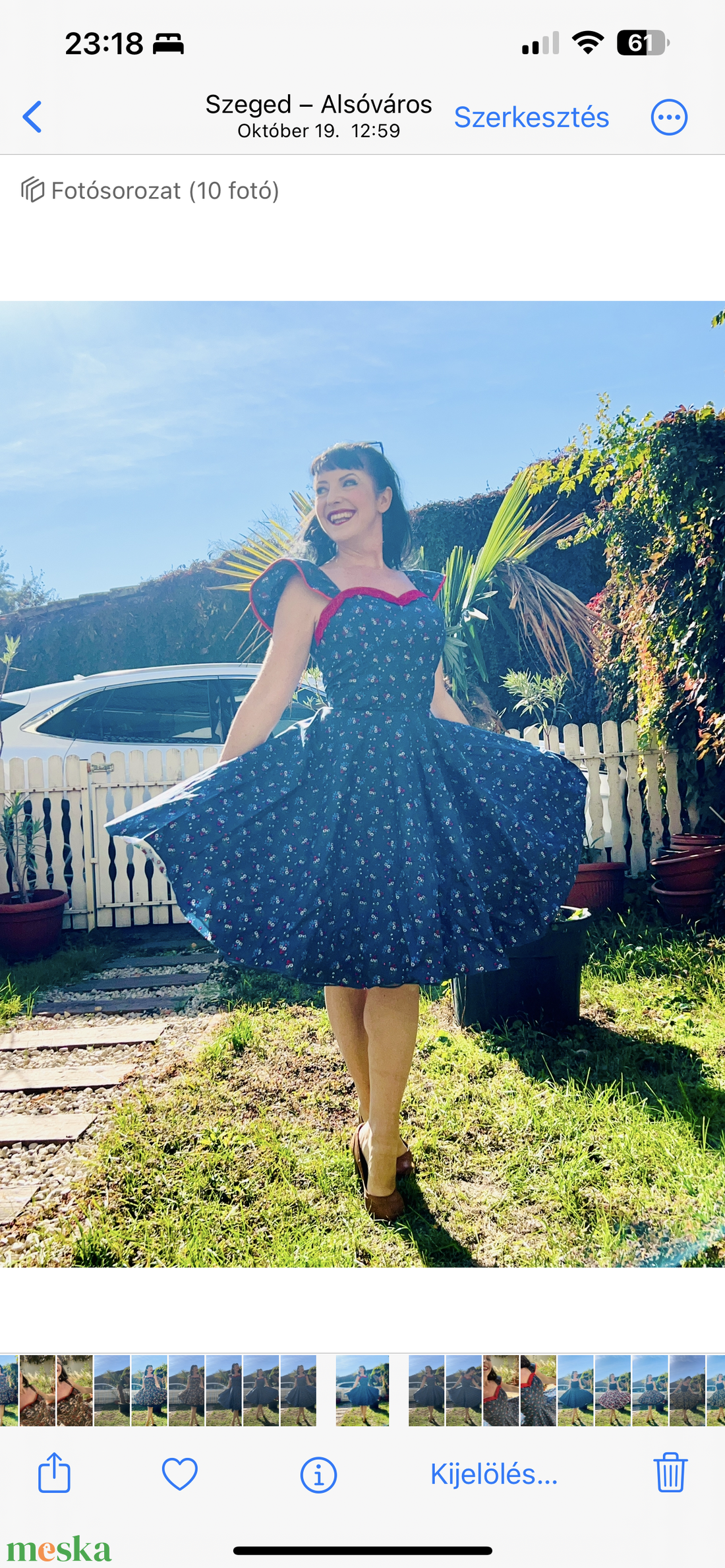 Pinup Rockabilly ruha népies folk kék virágos - ruha & divat - női ruha - ruha - Meska.hu Pinup Rockabilly ruha népies folk kék virágos - ruha & divat - női ruha - ruha - Meska.hu