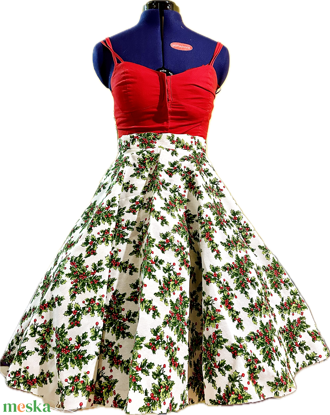 Pinup Rockabilly szoknya LIMITÁLT Vintage retro karácsonyi mintás  - ruha & divat - női ruha - szoknya - Meska.hu