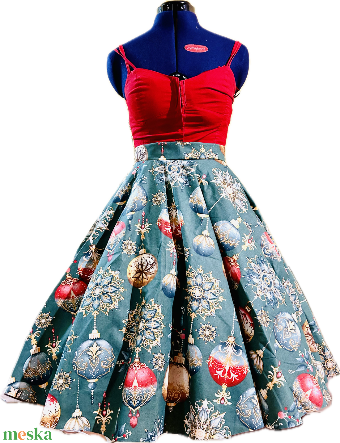 Pinup Rockabilly szoknya Vintage retro karácsonyi mintás  - ruha & divat - női ruha - szoknya - Meska.hu