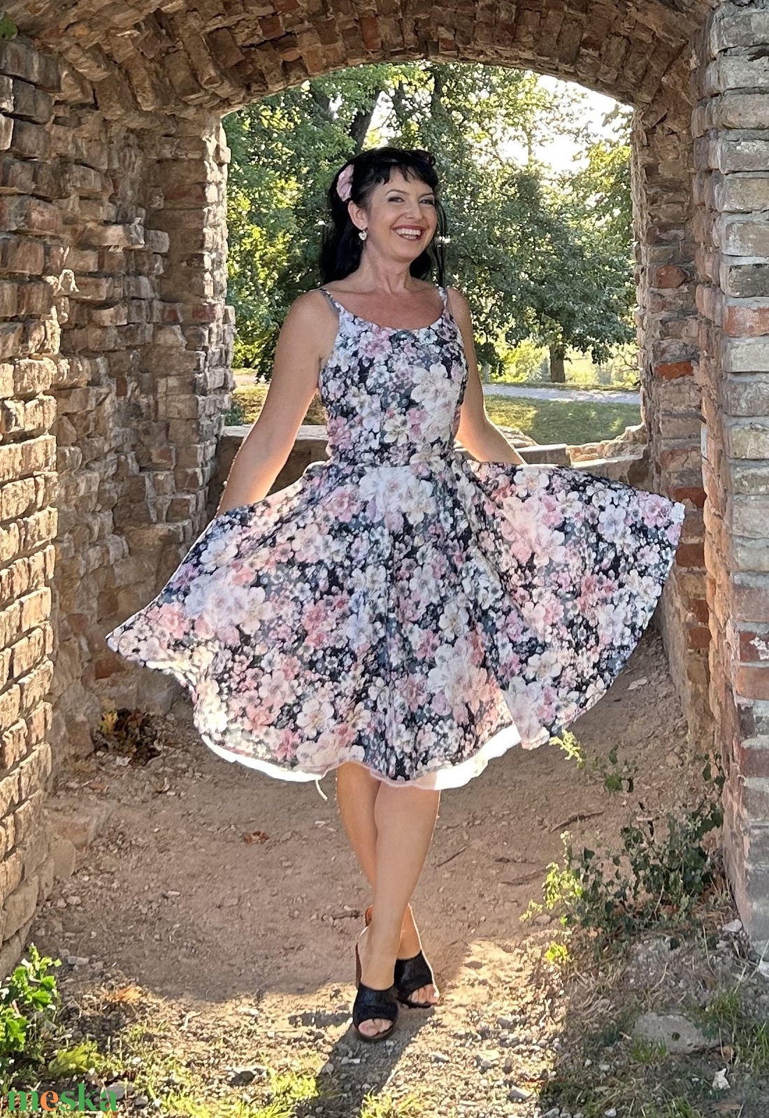Pinup Rockabilly ruha Sakura cseresznye virág mintás - ruha & divat - női ruha - ruha - Meska.hu Pinup Rockabilly ruha Sakura cseresznye virág mintás - ruha & divat - női ruha - ruha - Meska.hu