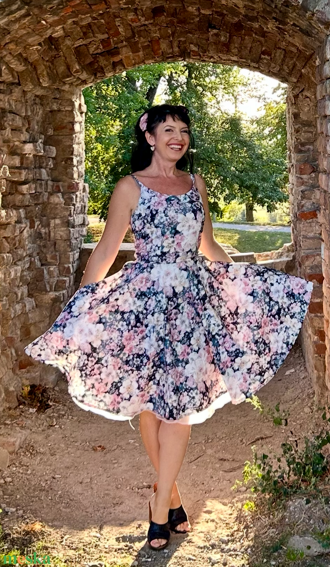Pinup Rockabilly ruha Sakura cseresznye virág mintás - ruha & divat - női ruha - ruha - Meska.hu Pinup Rockabilly ruha Sakura cseresznye virág mintás - ruha & divat - női ruha - ruha - Meska.hu