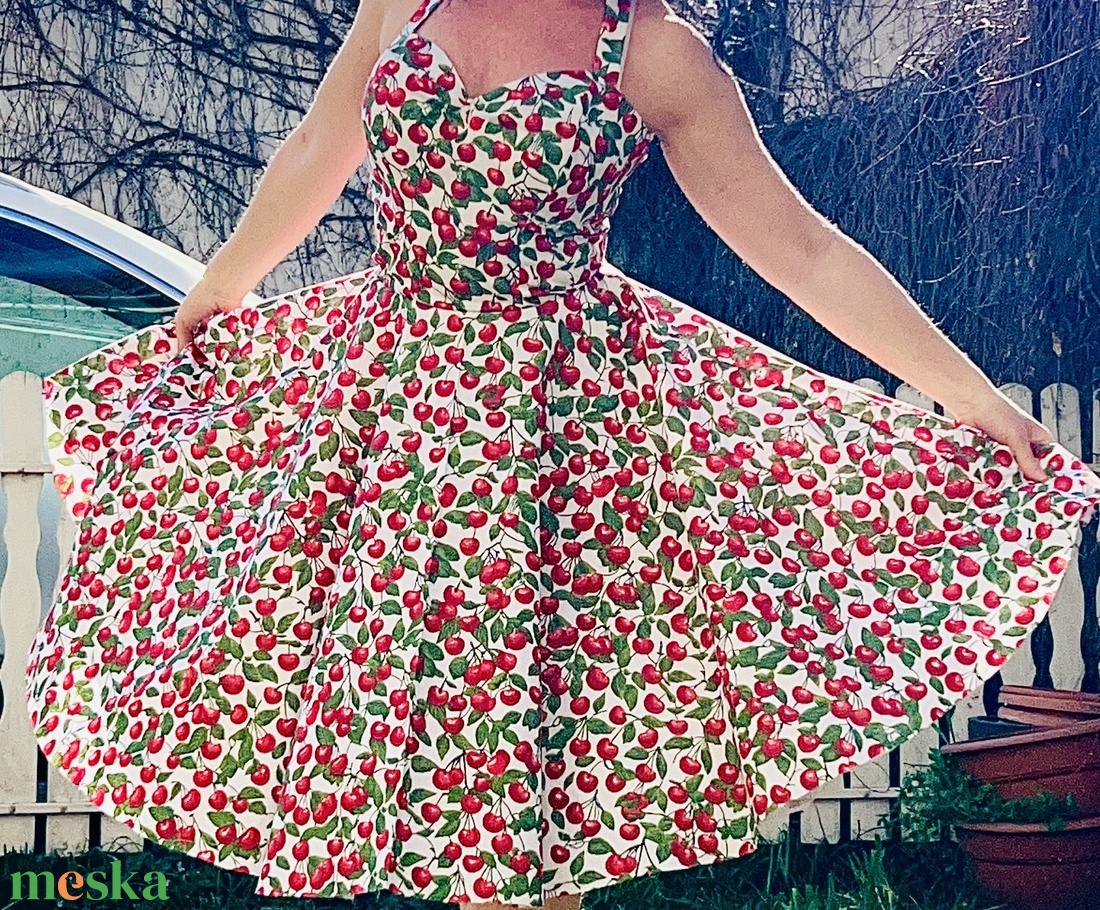 Pinup Rockabilly ruha cseresznye mintás, virágos - ruha & divat - női ruha - ruha - Meska.hu Pinup Rockabilly ruha cseresznye mintás, virágos - ruha & divat - női ruha - ruha - Meska.hu