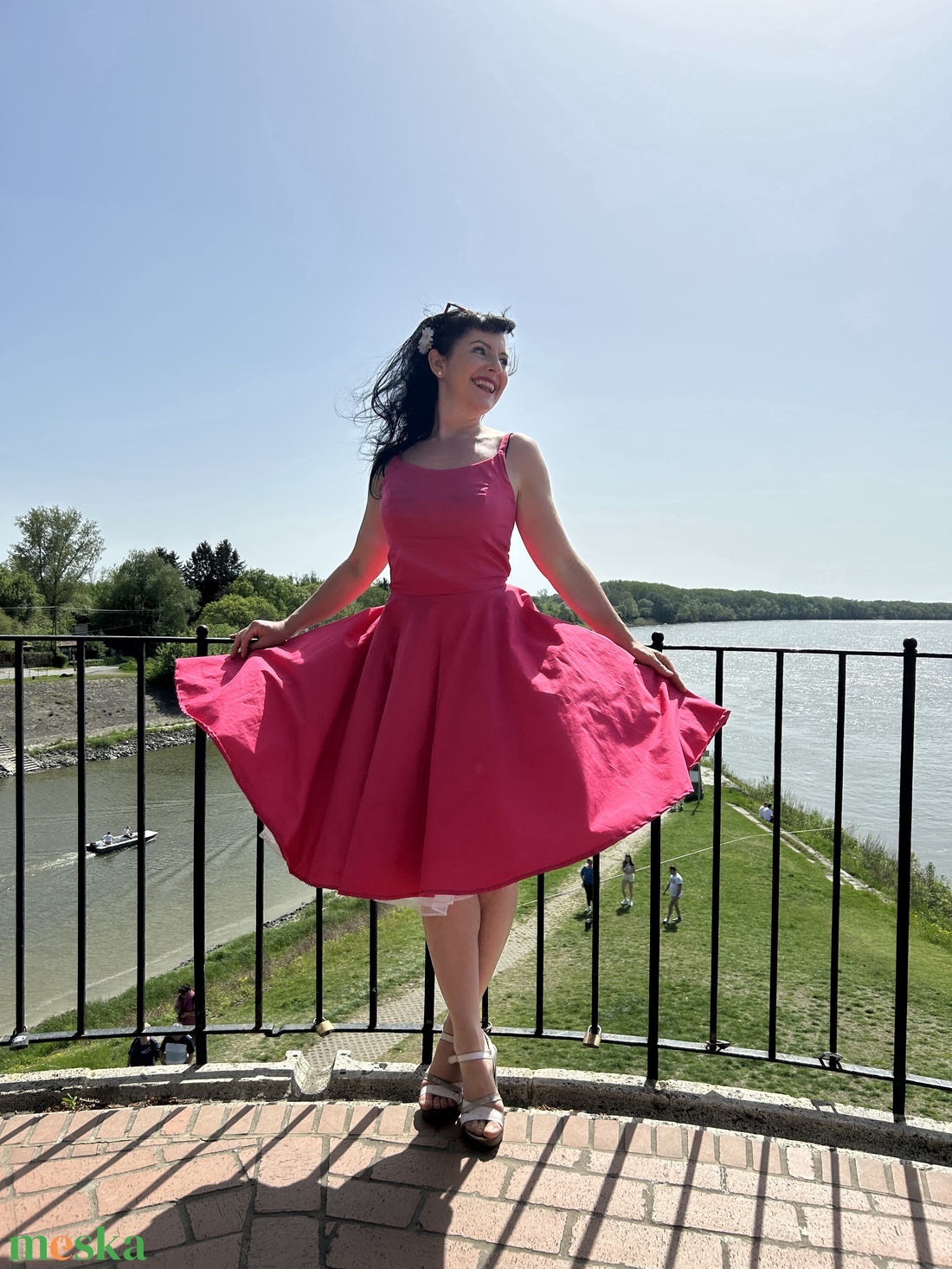 Pinup Rockabilly ruha, pink díszítéssel, tavasz nyári ruha - ruha & divat - női ruha - ruha - Meska.hu Pinup Rockabilly ruha, pink díszítéssel, tavasz nyári ruha - ruha & divat - női ruha - ruha - Meska.hu
