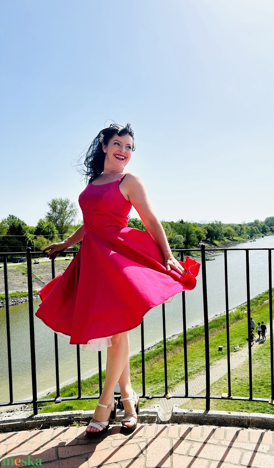 Pinup Rockabilly ruha, pink díszítéssel, tavasz nyári ruha - ruha & divat - női ruha - ruha - Meska.hu Pinup Rockabilly ruha, pink díszítéssel, tavasz nyári ruha - ruha & divat - női ruha - ruha - Meska.hu