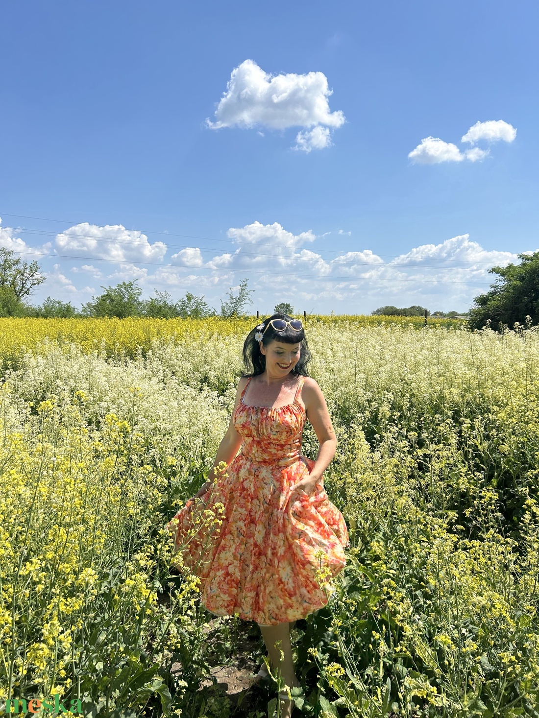 Pinup Rockabilly ruha viragos ruha - ruha & divat - női ruha - ruha - Meska.hu