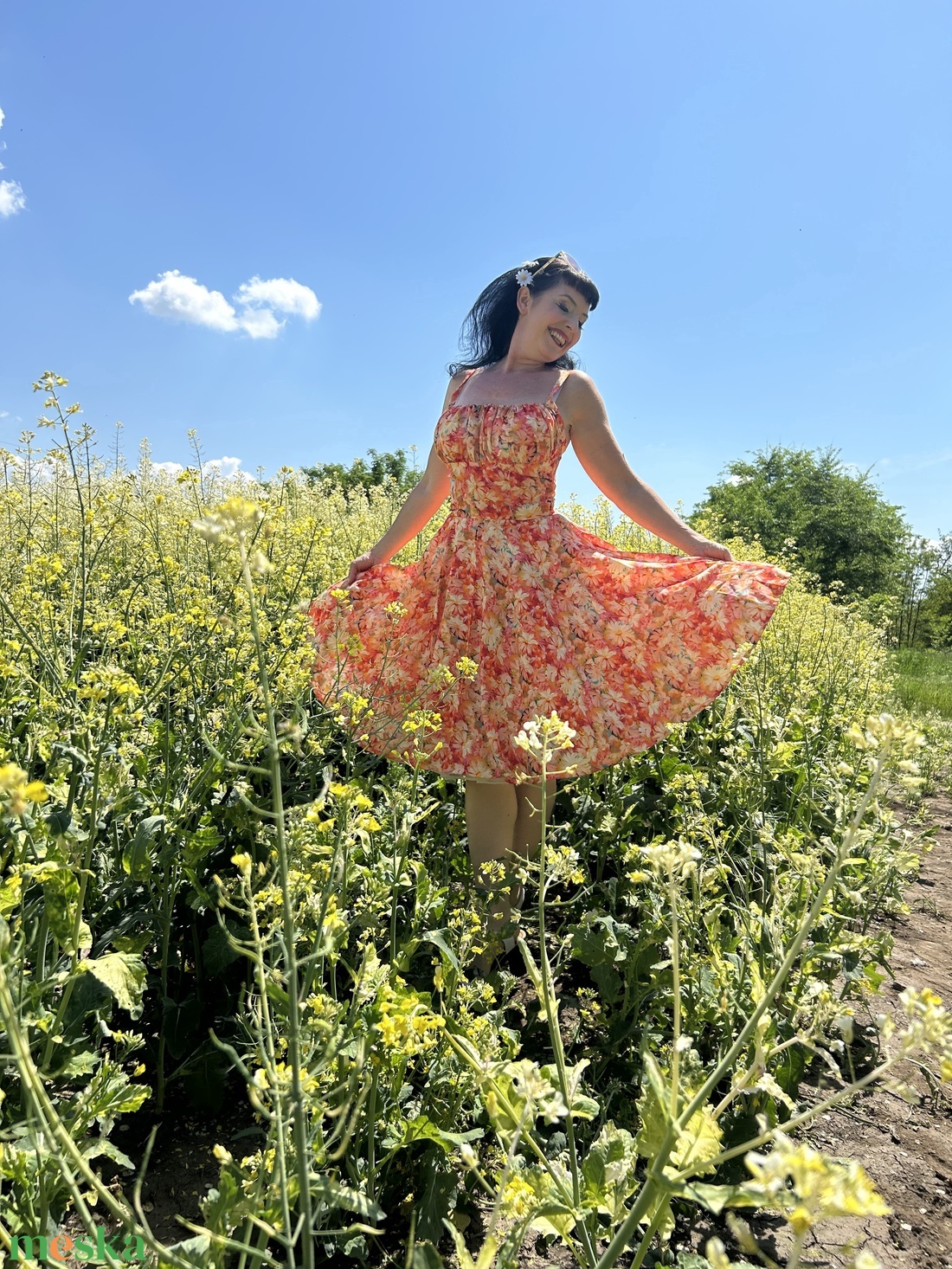 Pinup Rockabilly ruha viragos ruha - ruha & divat - női ruha - ruha - Meska.hu