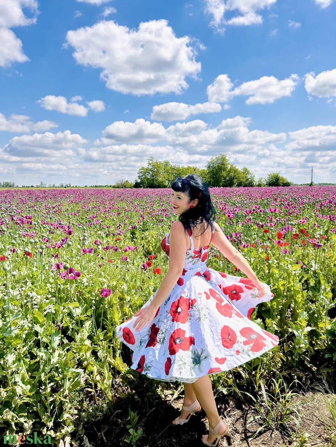 Pinup Rockabilly ruha, LIMITÁLT pipacs mintás - ruha & divat - női ruha - ruha - Meska.hu Pinup Rockabilly ruha, LIMITÁLT pipacs mintás - ruha & divat - női ruha - ruha - Meska.hu