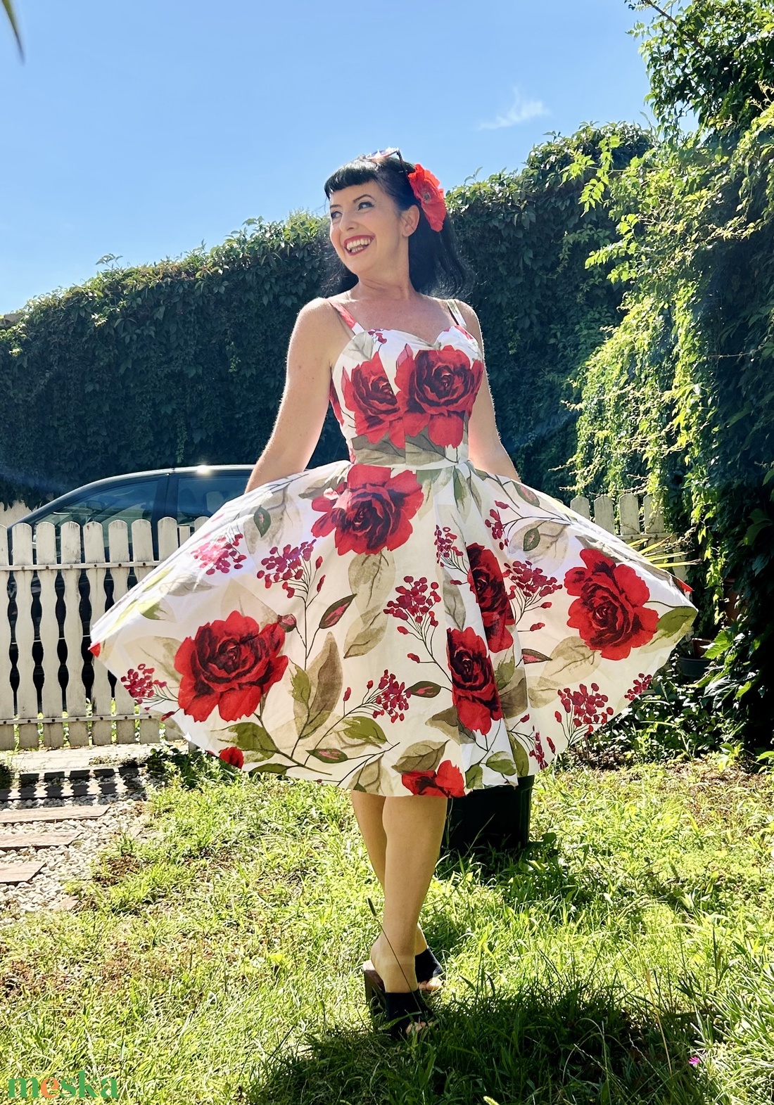 Folk Rockabilly ruha, rózsa mintás LIMITÁLT - ruha & divat - női ruha - ruha - Meska.hu Folk Rockabilly ruha, rózsa mintás LIMITÁLT - ruha & divat - női ruha - ruha - Meska.hu