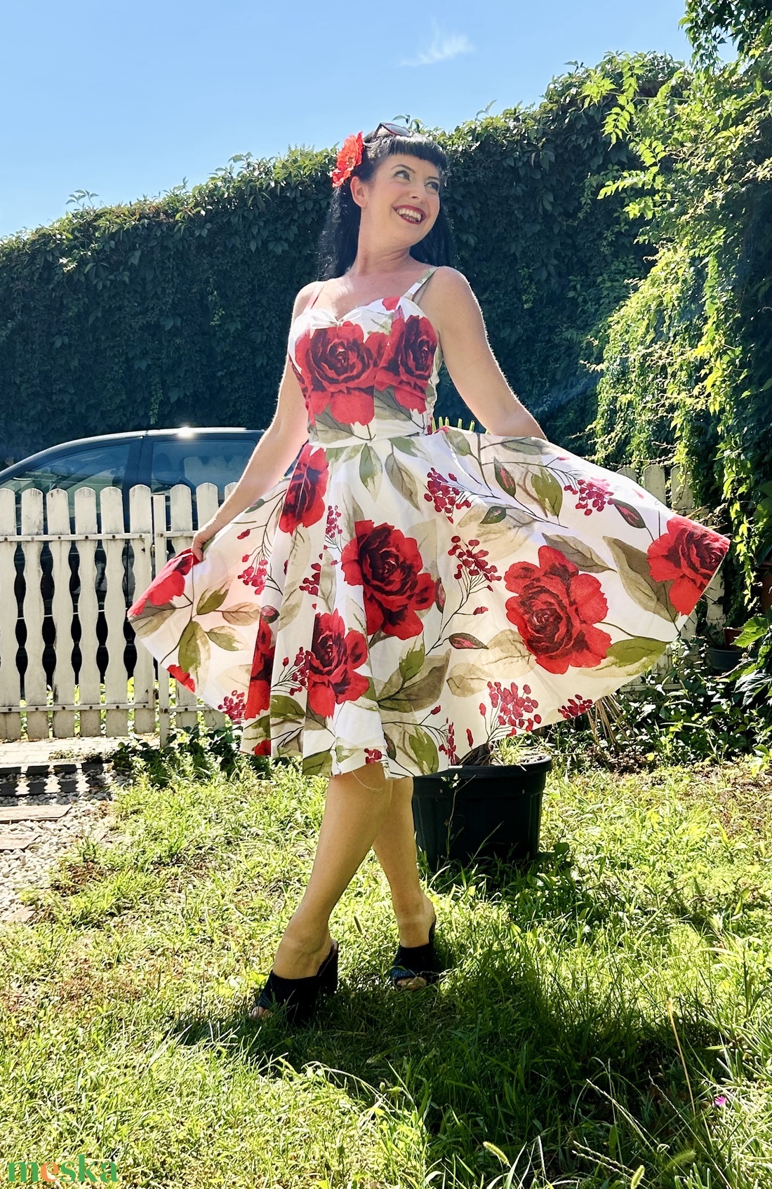 Folk Rockabilly ruha, rózsa mintás LIMITÁLT - ruha & divat - női ruha - ruha - Meska.hu Folk Rockabilly ruha, rózsa mintás LIMITÁLT - ruha & divat - női ruha - ruha - Meska.hu