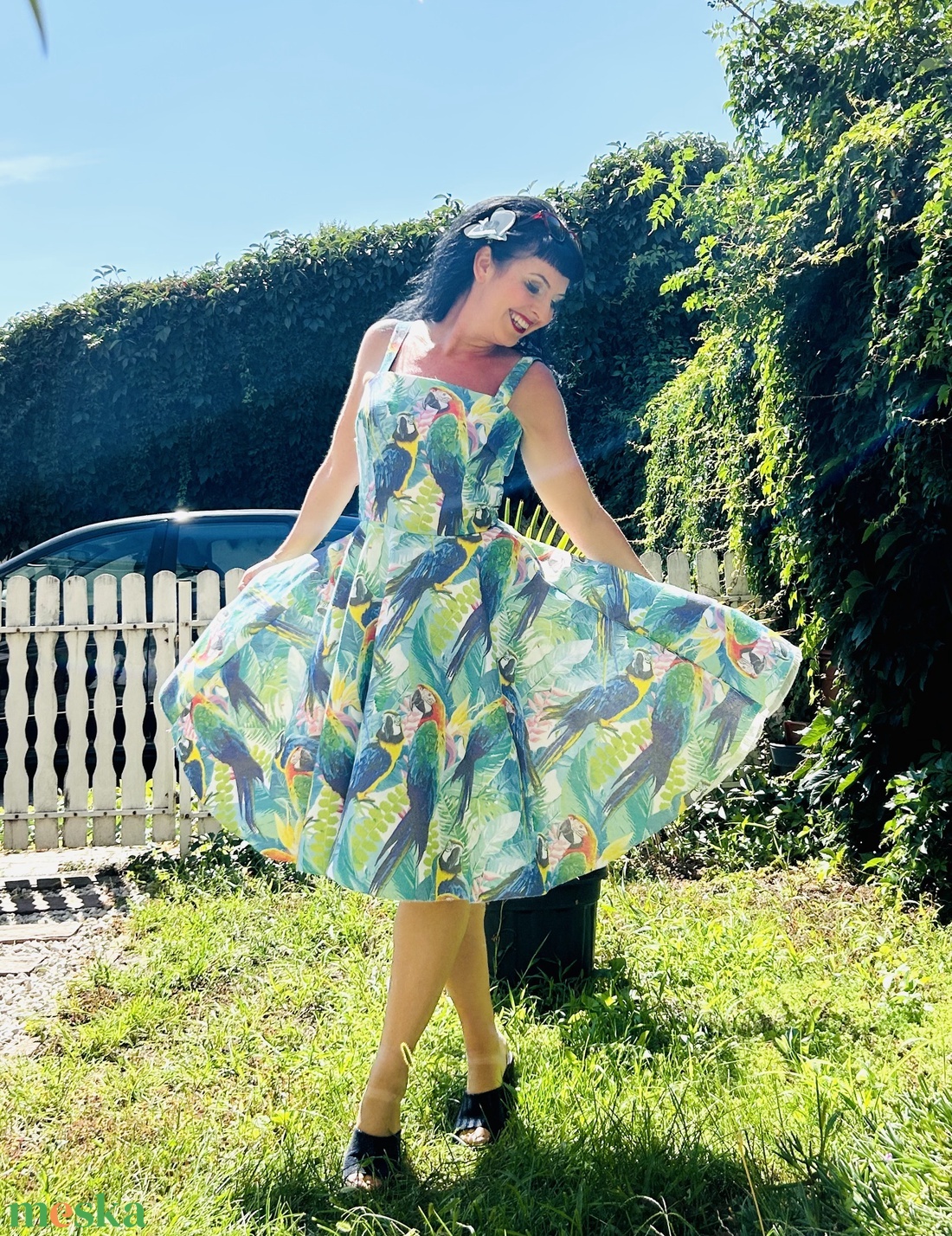 Folk Rockabilly ruha, papagáj és dzsungel mintás LIMITÁLT - ruha & divat - női ruha - ruha - Meska.hu Folk Rockabilly ruha, papagáj és dzsungel mintás LIMITÁLT - ruha & divat - női ruha - ruha - Meska.hu
