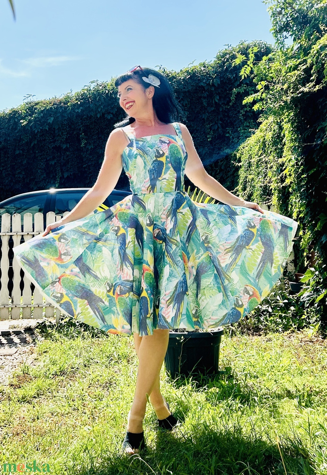 Folk Rockabilly ruha, papagáj és dzsungel mintás LIMITÁLT - ruha & divat - női ruha - ruha - Meska.hu Folk Rockabilly ruha, papagáj és dzsungel mintás LIMITÁLT - ruha & divat - női ruha - ruha - Meska.hu